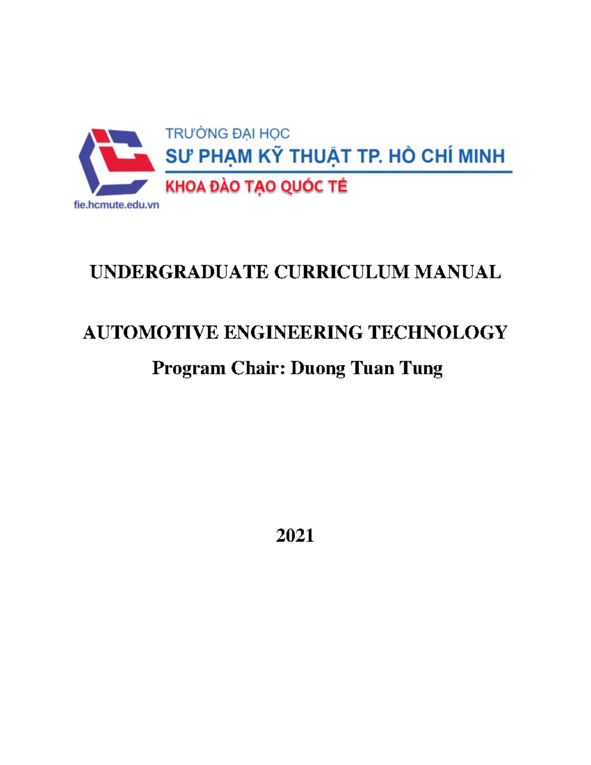 Undergraduate Curriculum Overview for Automotive Engineering Technology ...