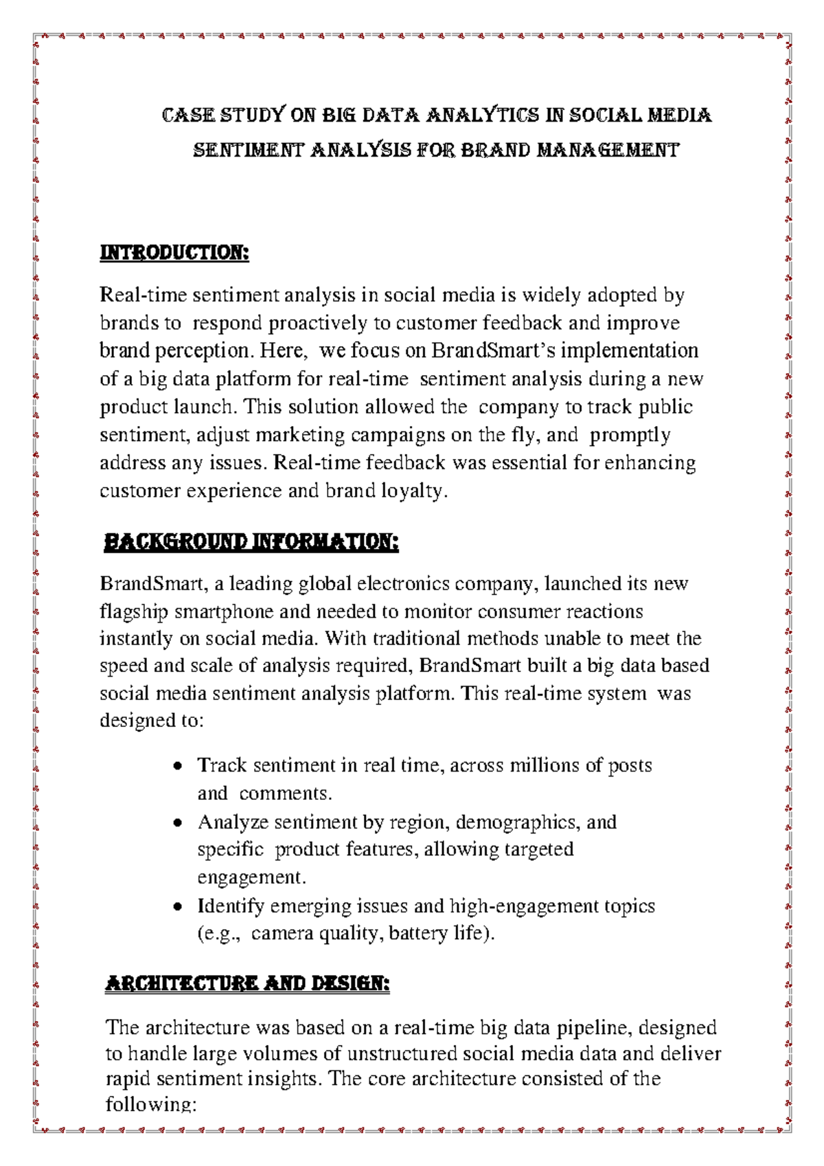 Case study bda new - OK THANK YOU - Case study on Big Data Analytics in ...