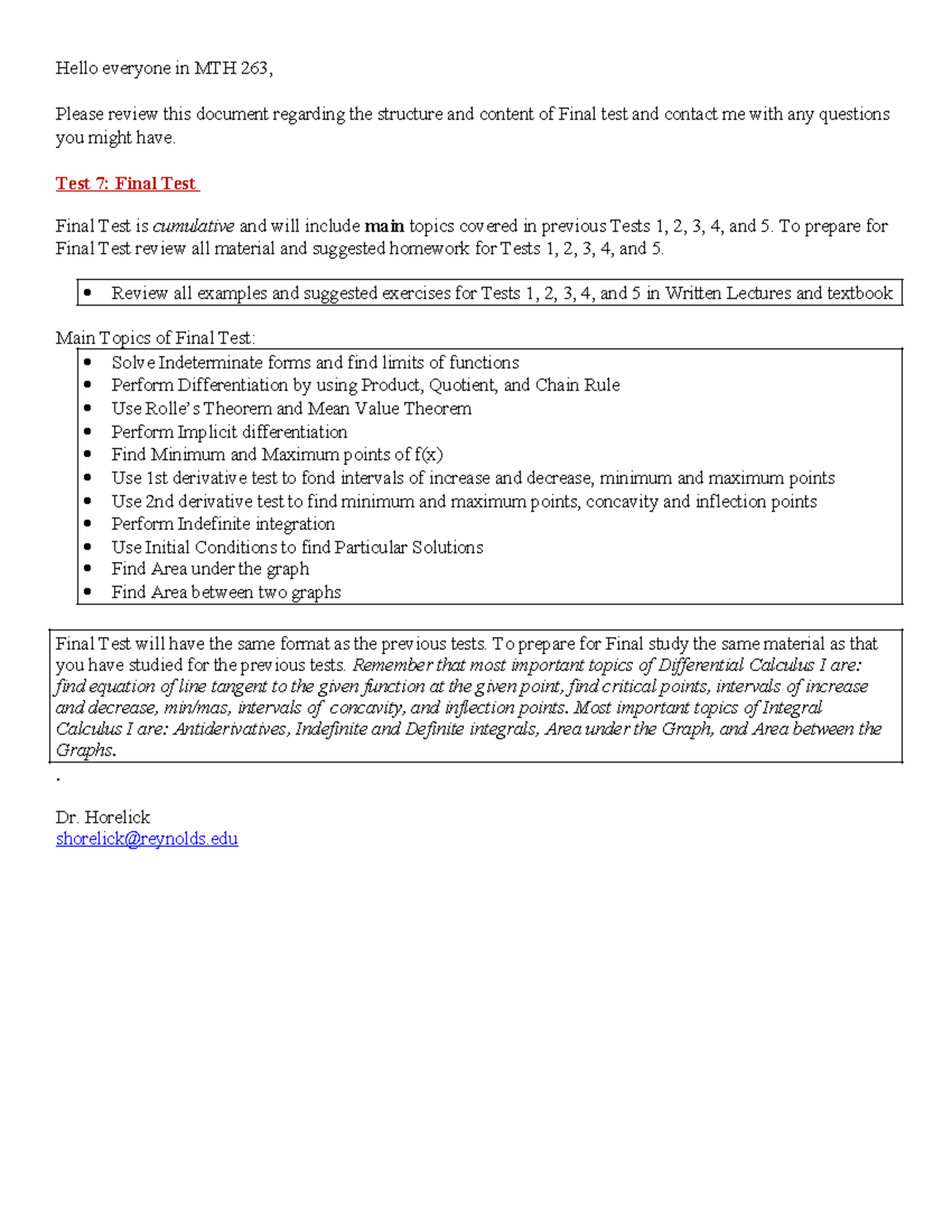 MTH 263 Final Exam Review: Key Topics and Preparation Guide - Studocu