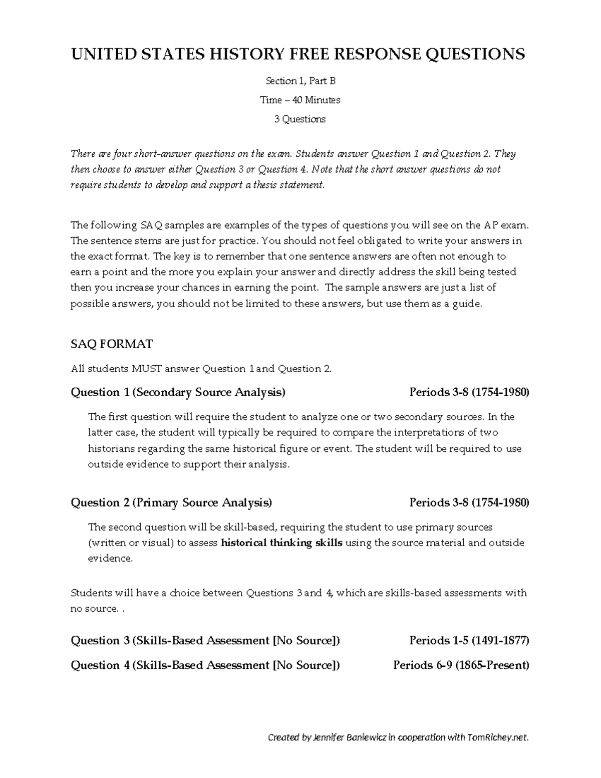 APUSH Short Answer Questions (SAQ) Practice Samples and Strategies ...