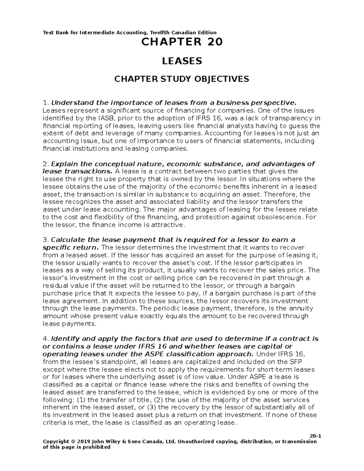 Ch20 - Practice Exam Questions on Leases and Lease Accounting - Studocu