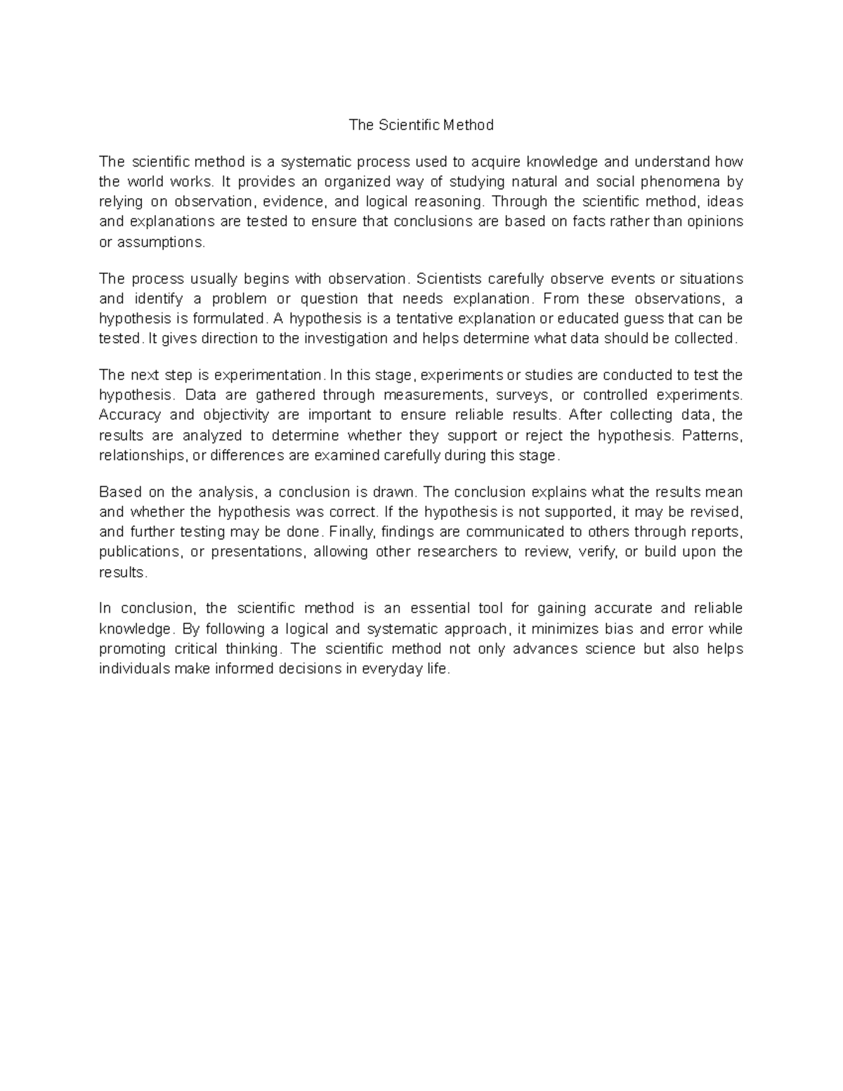 Understanding the Scientific Method: A Systematic Approach - Studocu