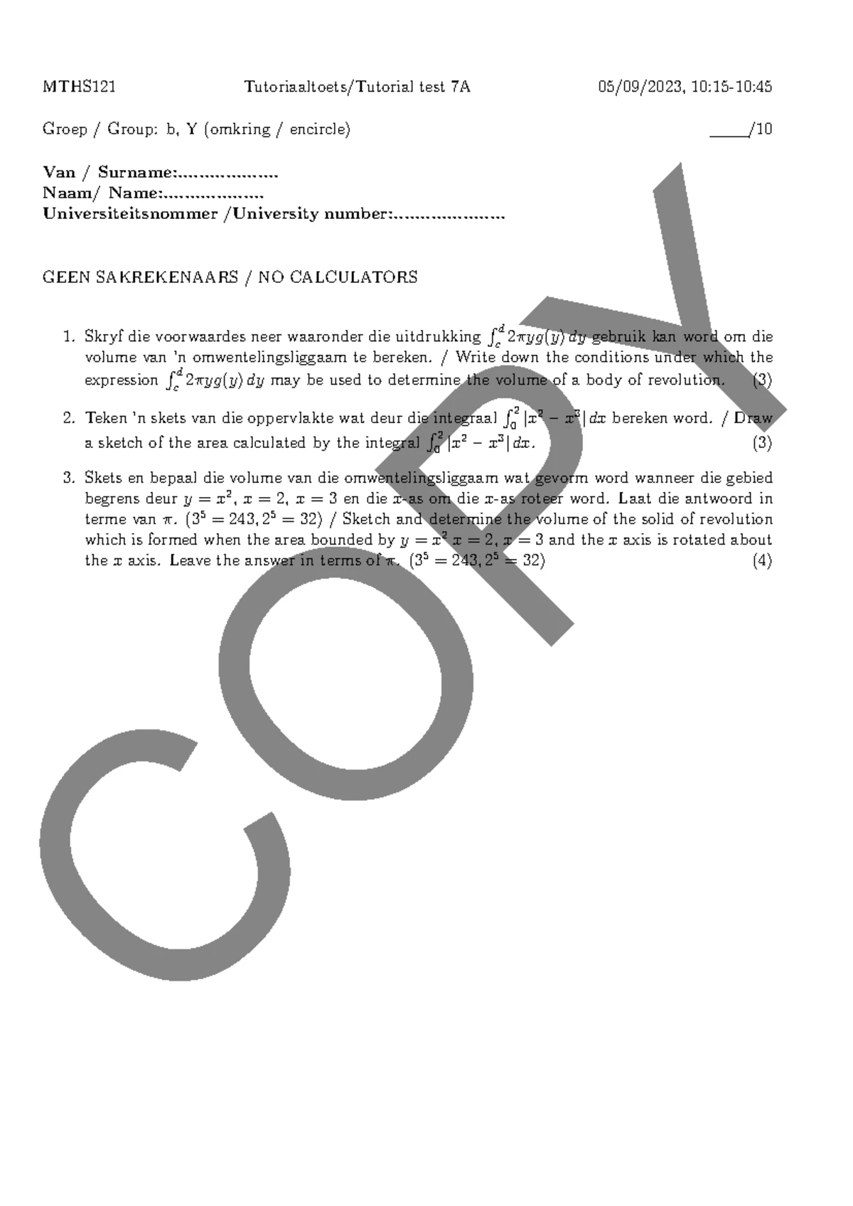 MTHS121 Test 6 MEMO - Summary of Key Concepts in Calculus II - Studocu
