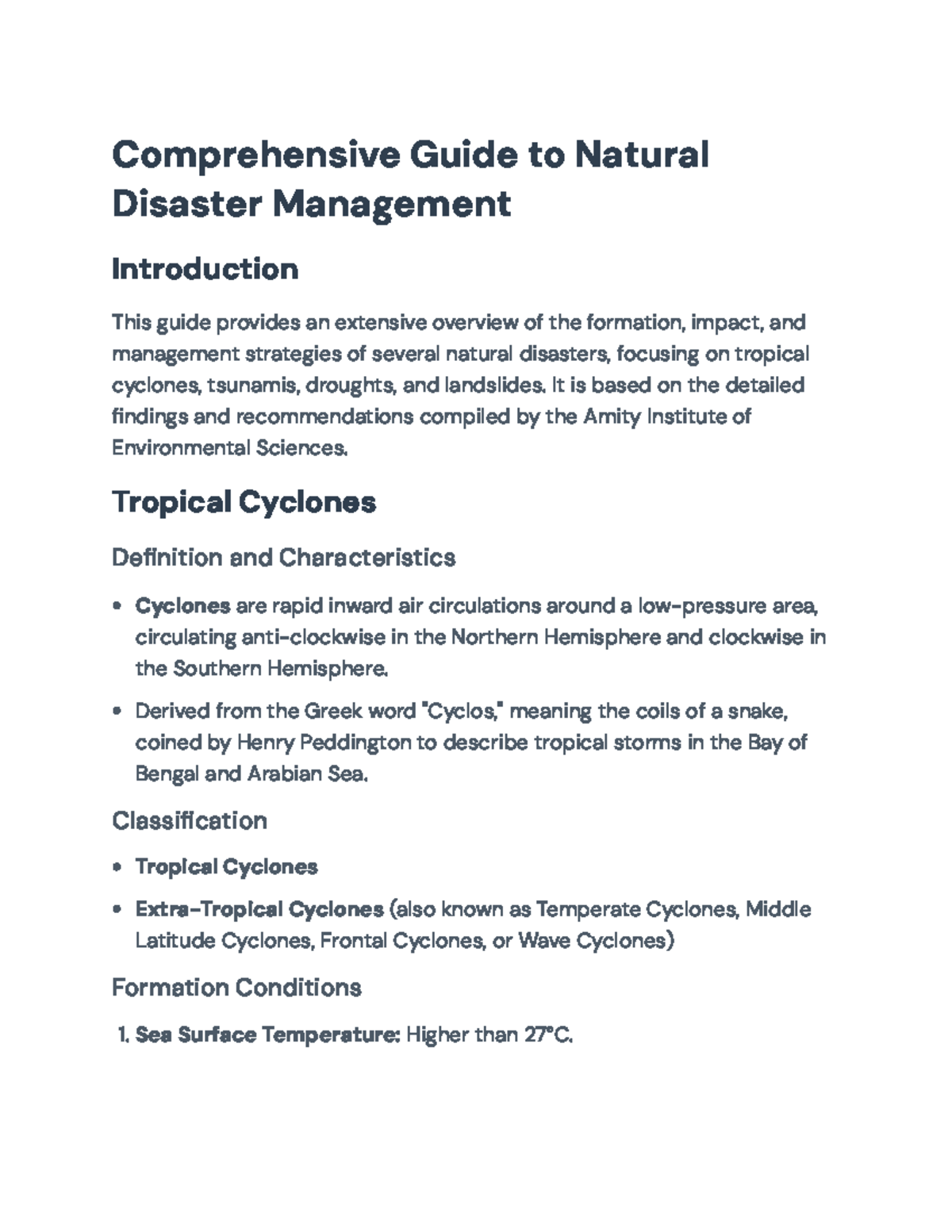 Comprehensive Guide to Natural Disaster Management (ENVS 101 ...
