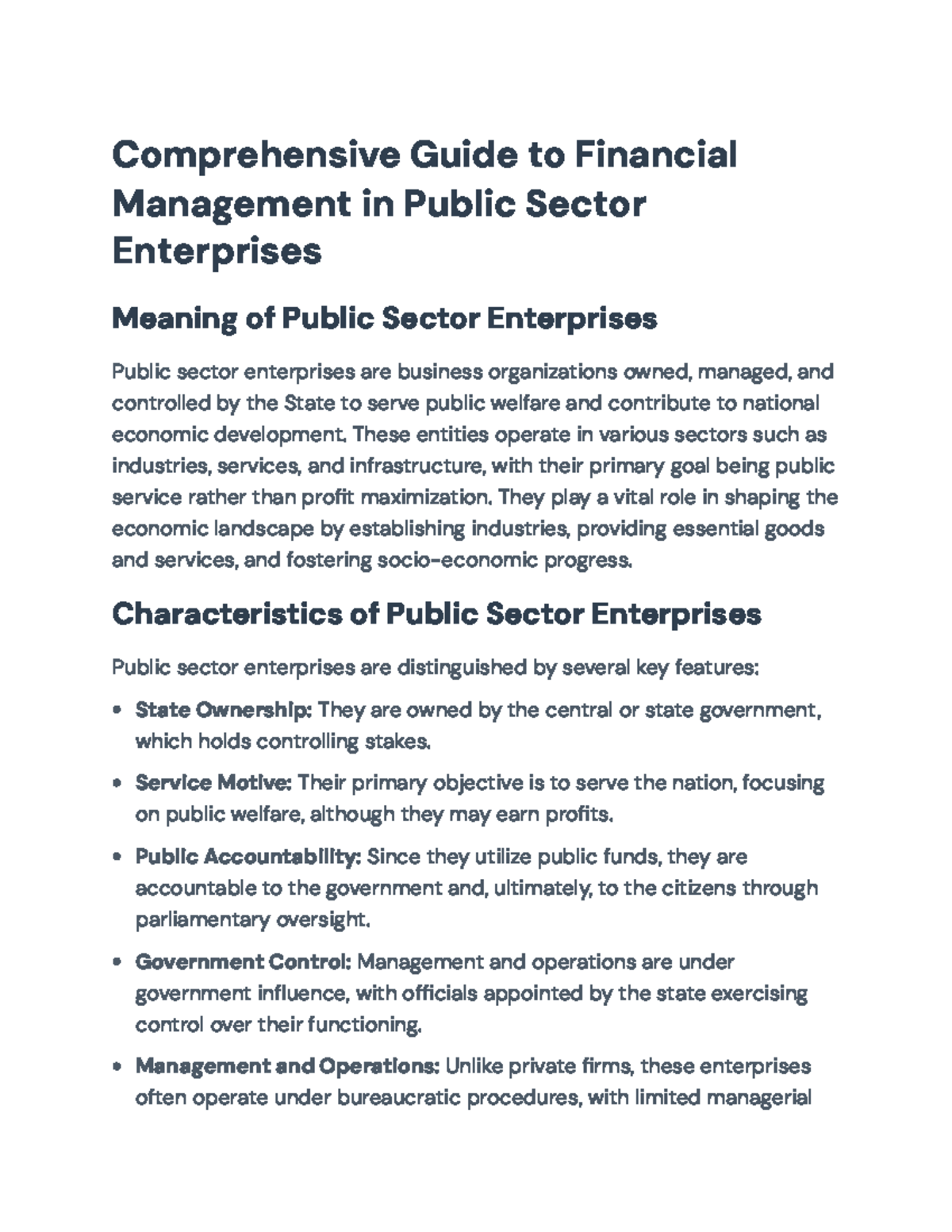 Comprehensive Overview of Financial Management in Public Sector ...