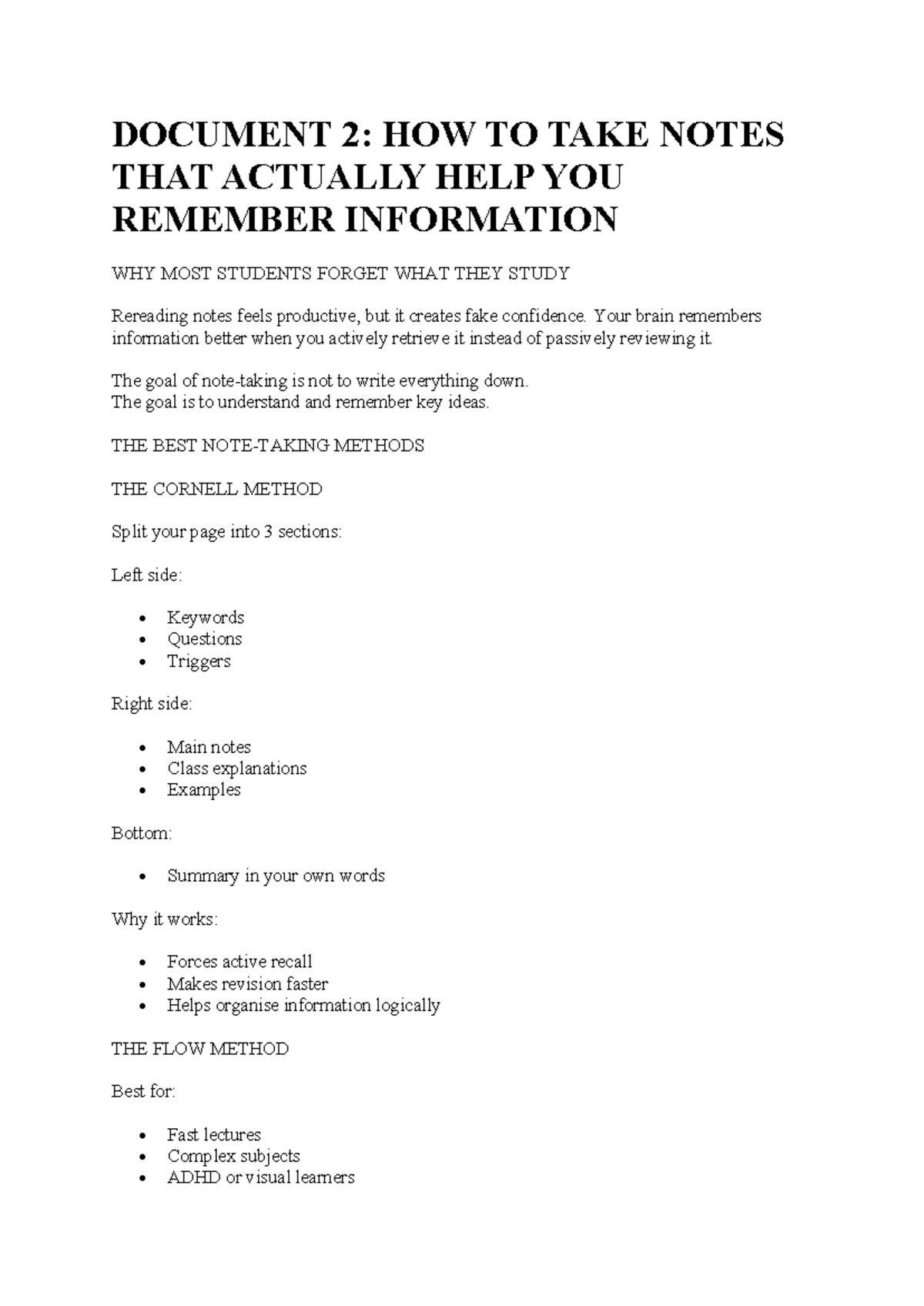 Effective Note-Taking Strategies for Better Retention - Studocu