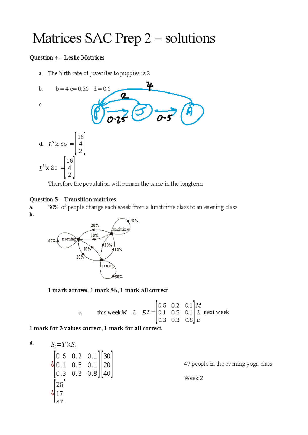 2023 Matrices SAC Prep 2 - Solutions for Questions 4 & 5 - Studocu