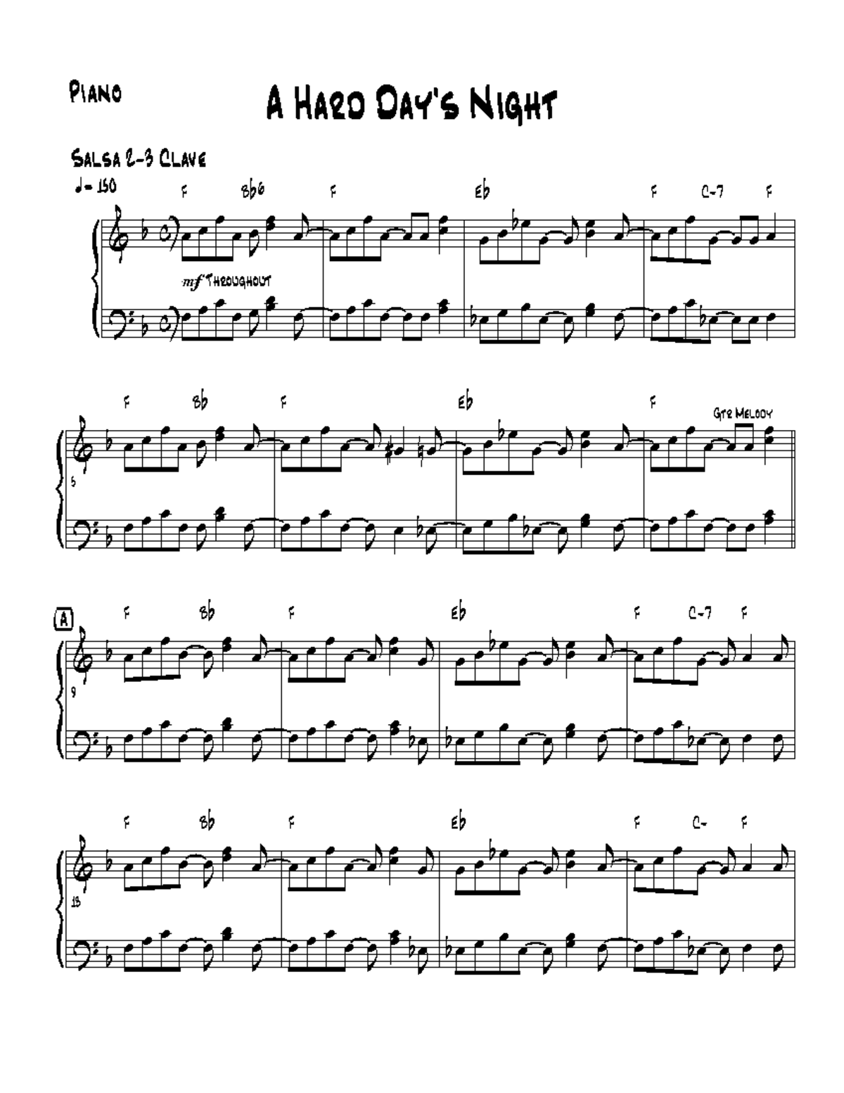 A Hard Day's Night - Salsa Piano Notes - Studocu