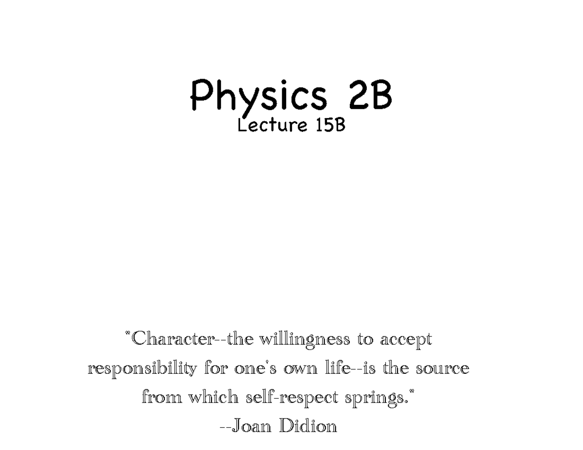 Physics 2B Lecture 15B: Simple Harmonic Motion - Studocu