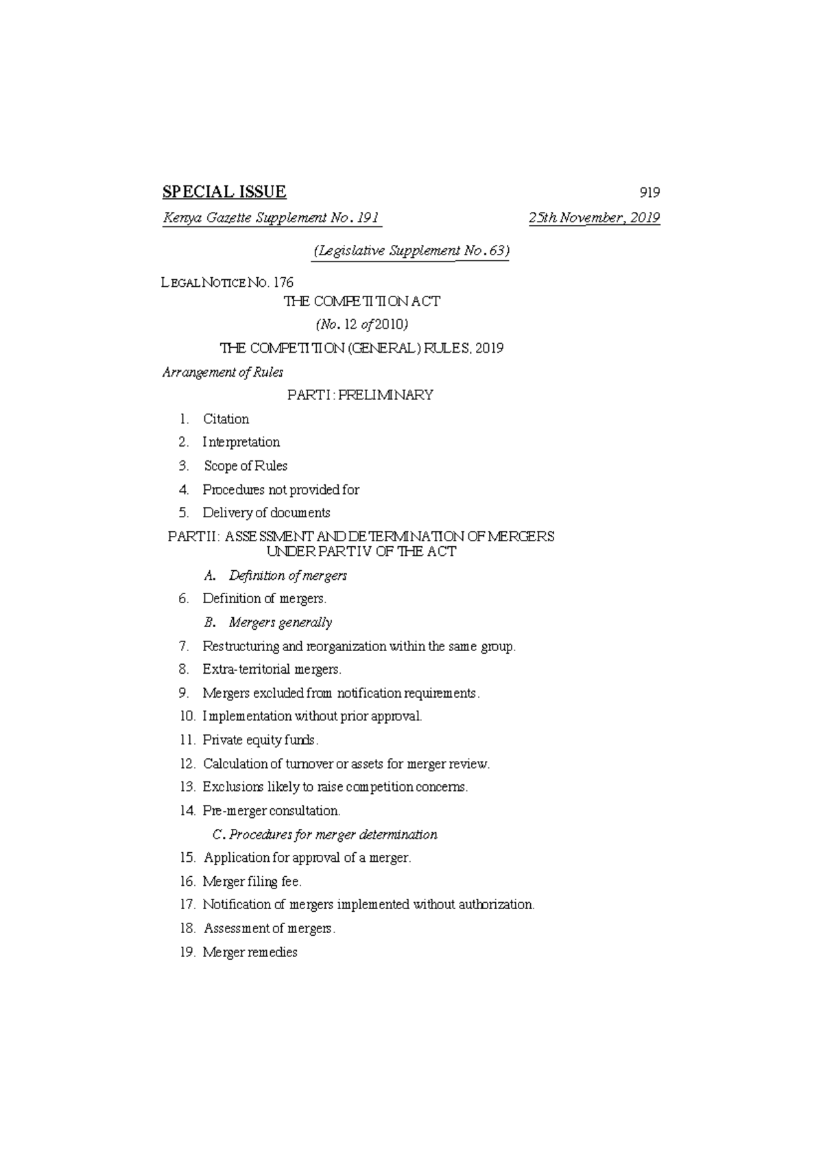 The Competition (General) Rules, 2019: Comprehensive Overview - Studocu