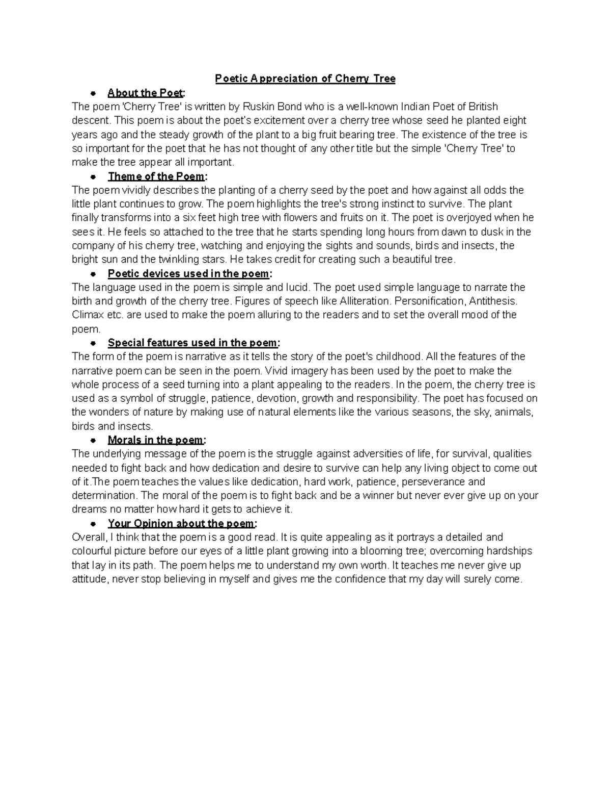 CH-101: Poetic Analysis of 