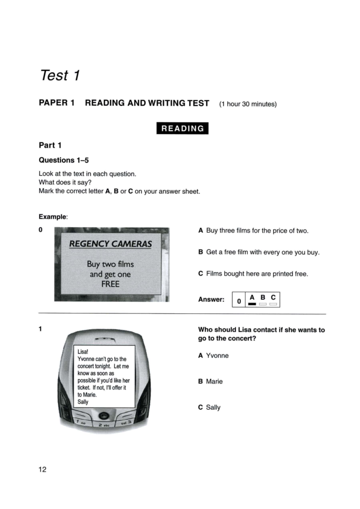 HW 8NC 9.1 - PET Reading Test 1 Practice Questions - Studocu