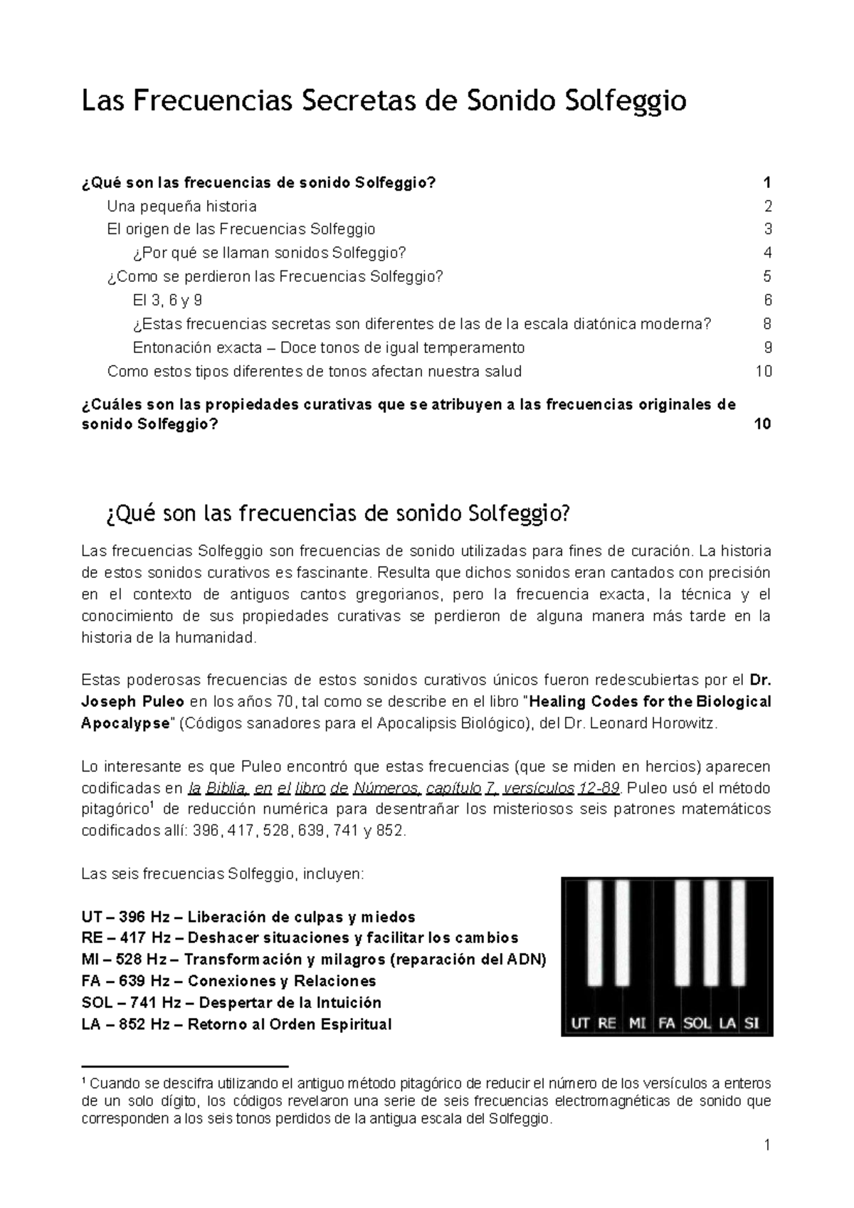Frecuencias Solfeggio y su Impacto en la Salud Humana: Un Estudio - Studocu