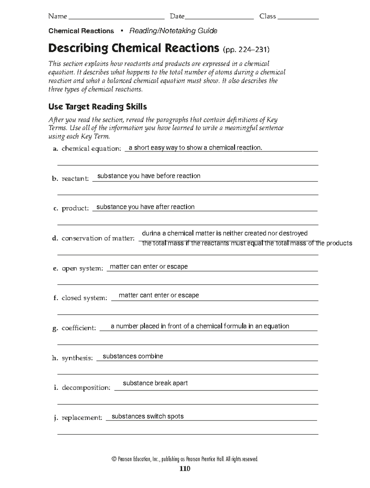 Chemical Reactions Guide (CPNTA 062): Understanding Equations & Types ...
