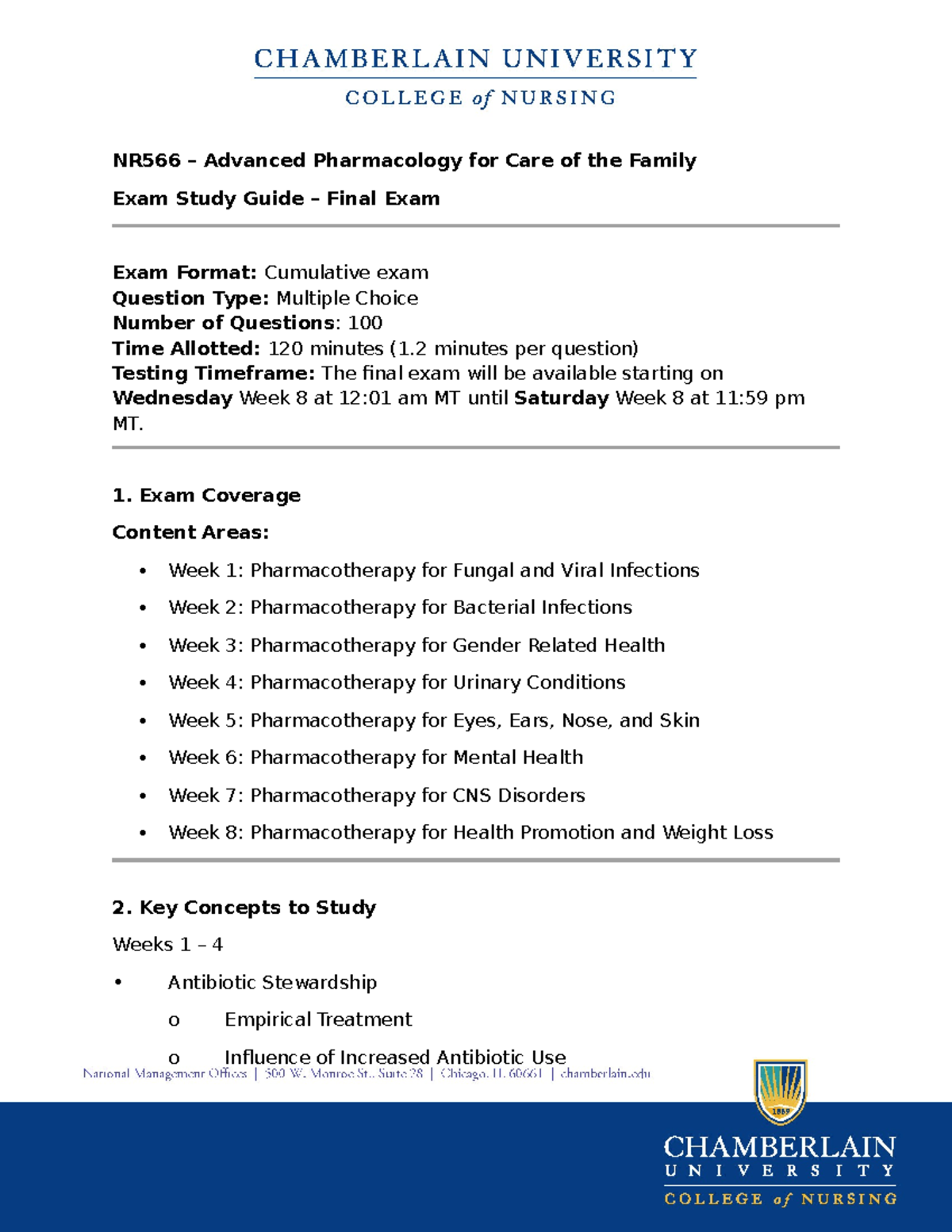 NR566 Advanced Pharmacology Final Exam Study Guide 2025 - Studocu