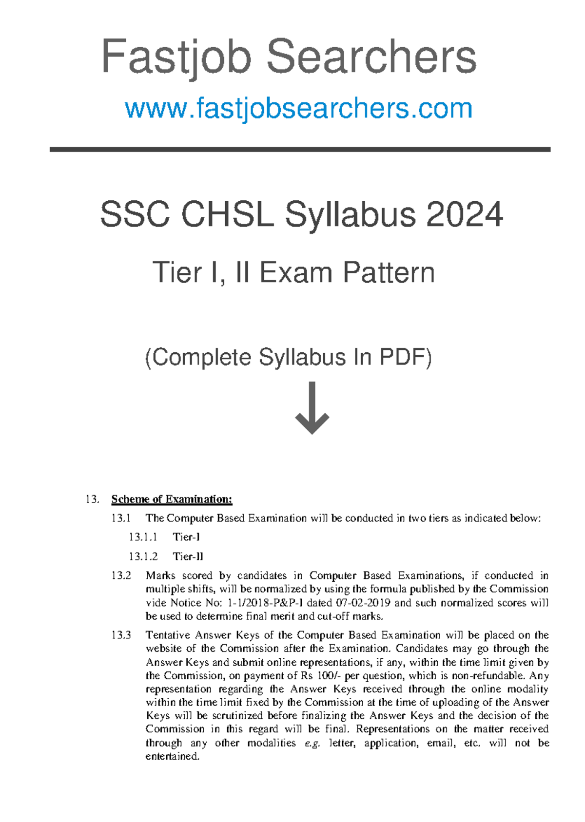 SSC CHSL Syllabus 2024: Complete Guide for Tier I & II Exams - Studocu