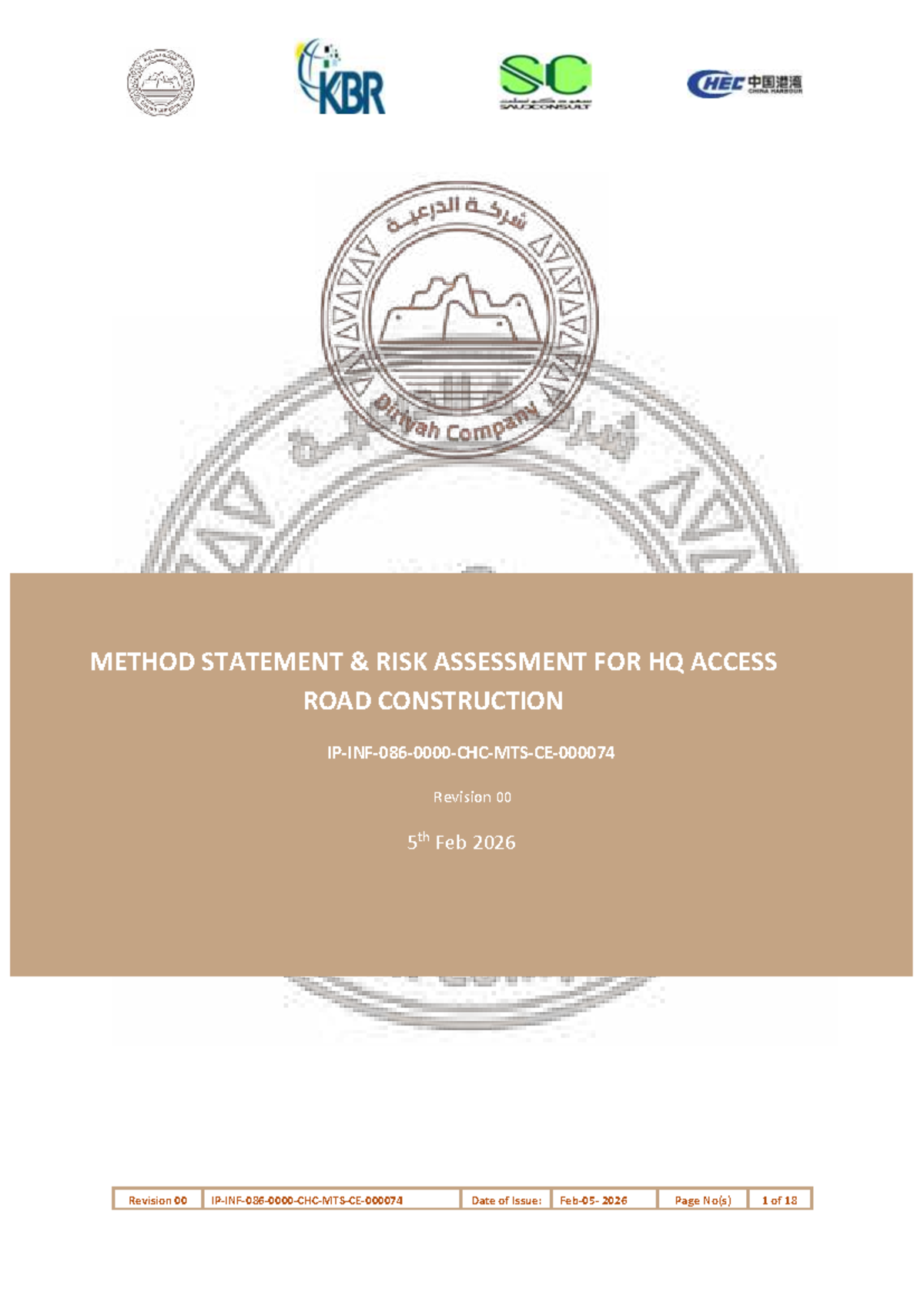 Method Statement & Risk Assessment for HQ Access Road Construction (Rev ...