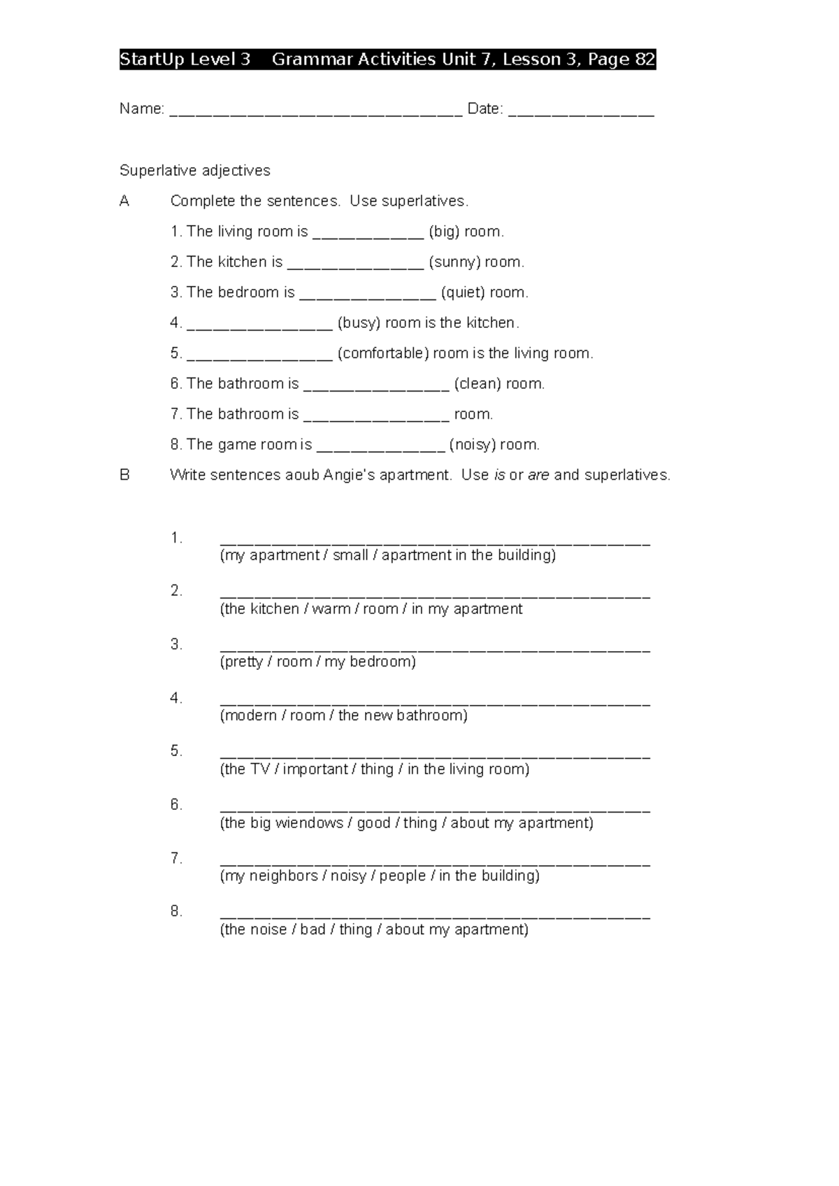 H4 03 Ejercicios Prácticos # 6 - StartUp Level 3 Grammar Activities ...