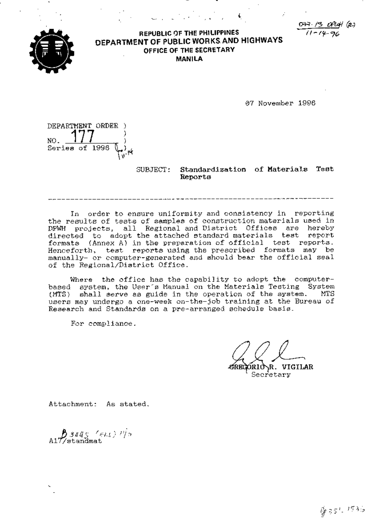 DO 177 S1996 Standardization of Materials Testing Reports - Studocu