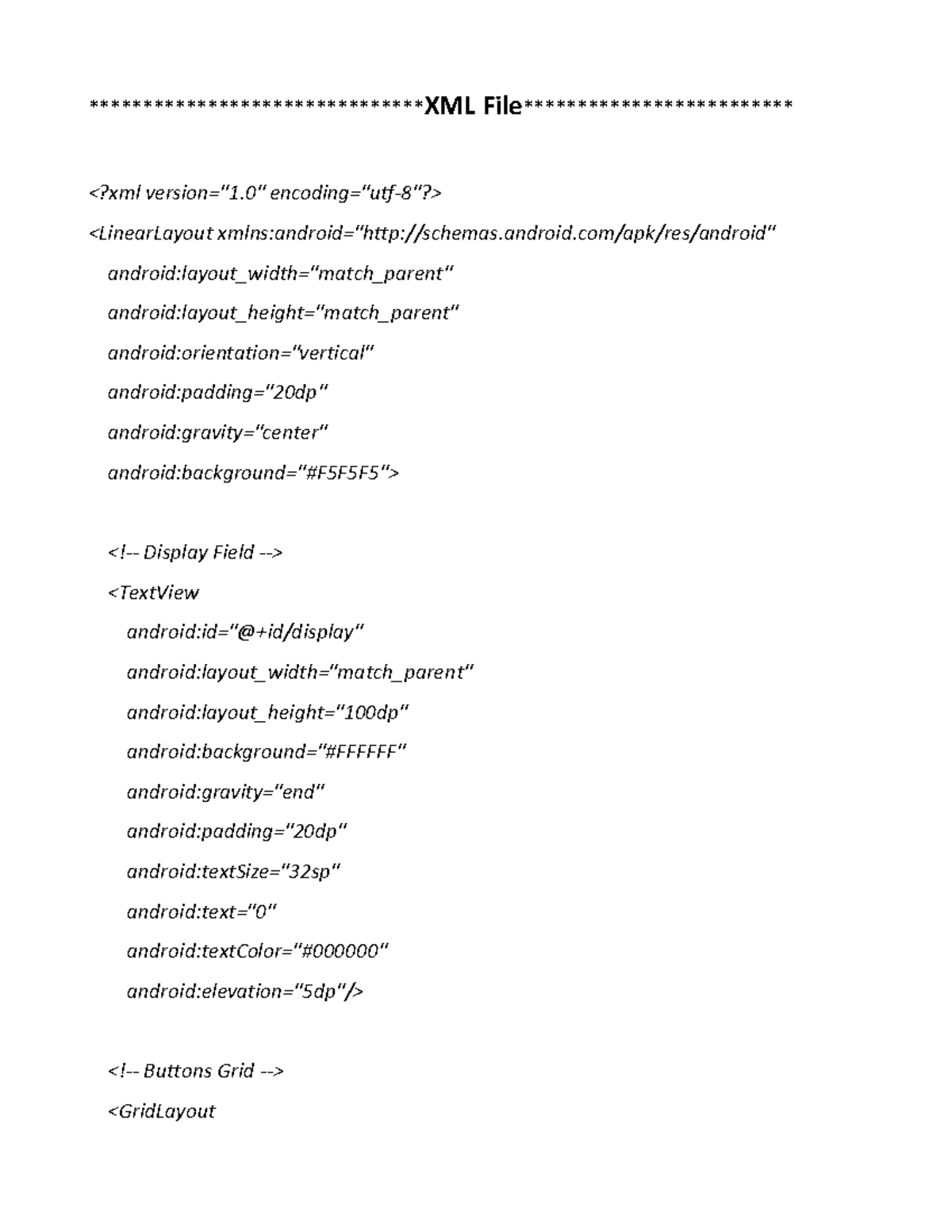 Practical 9-2 - XML and Java Code for Calculator App - Studocu