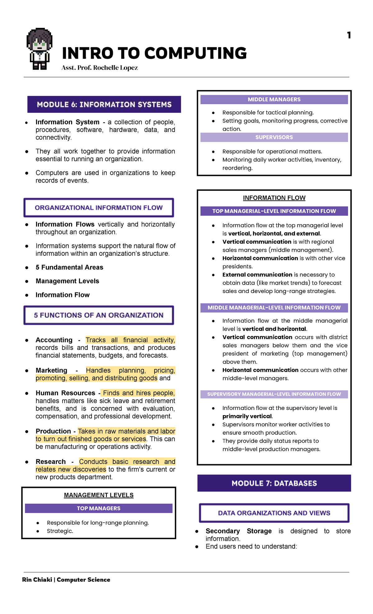ITC 101 - Final Exam Review: Information Systems & Management - Studocu
