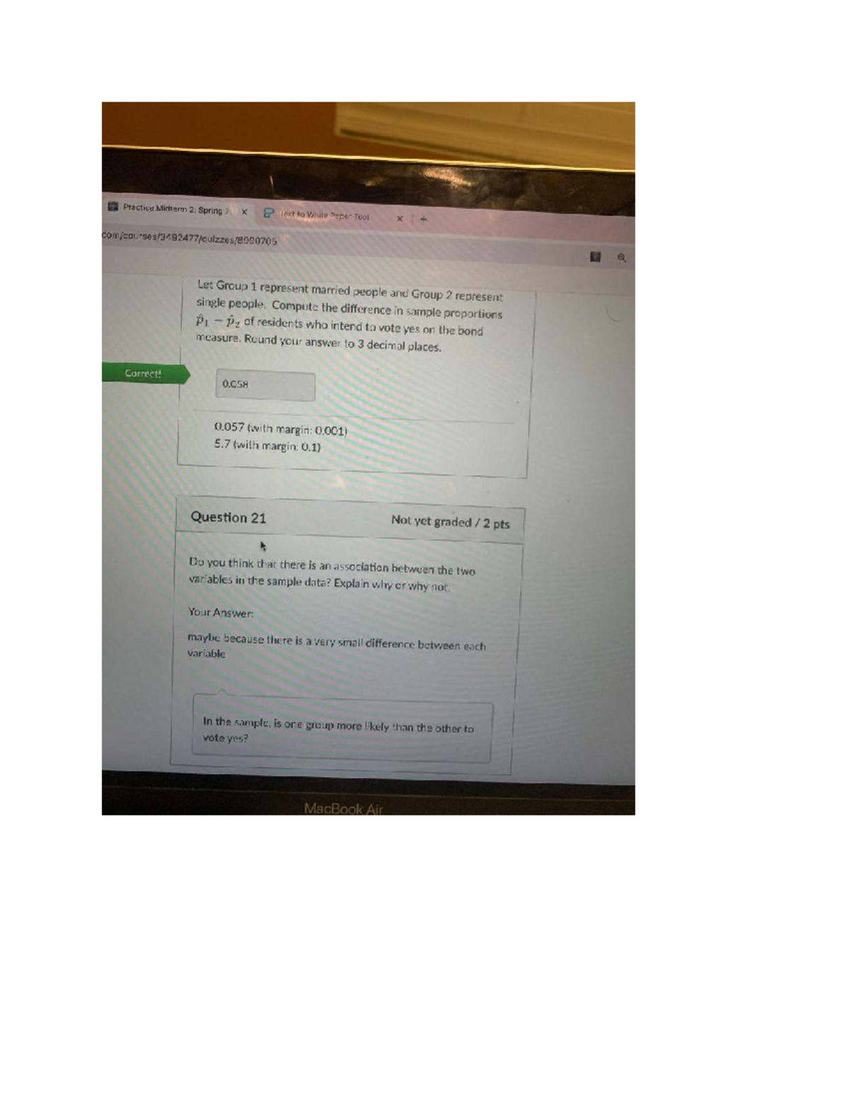 Math Study Guide for Exam Preparation - Practice Midterm 2: Spring 2 x ...