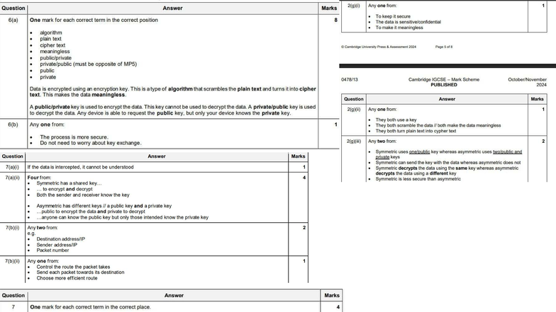 Cambridge IGCSE 2024: Encryption and Data Security Exam Notes - Studocu