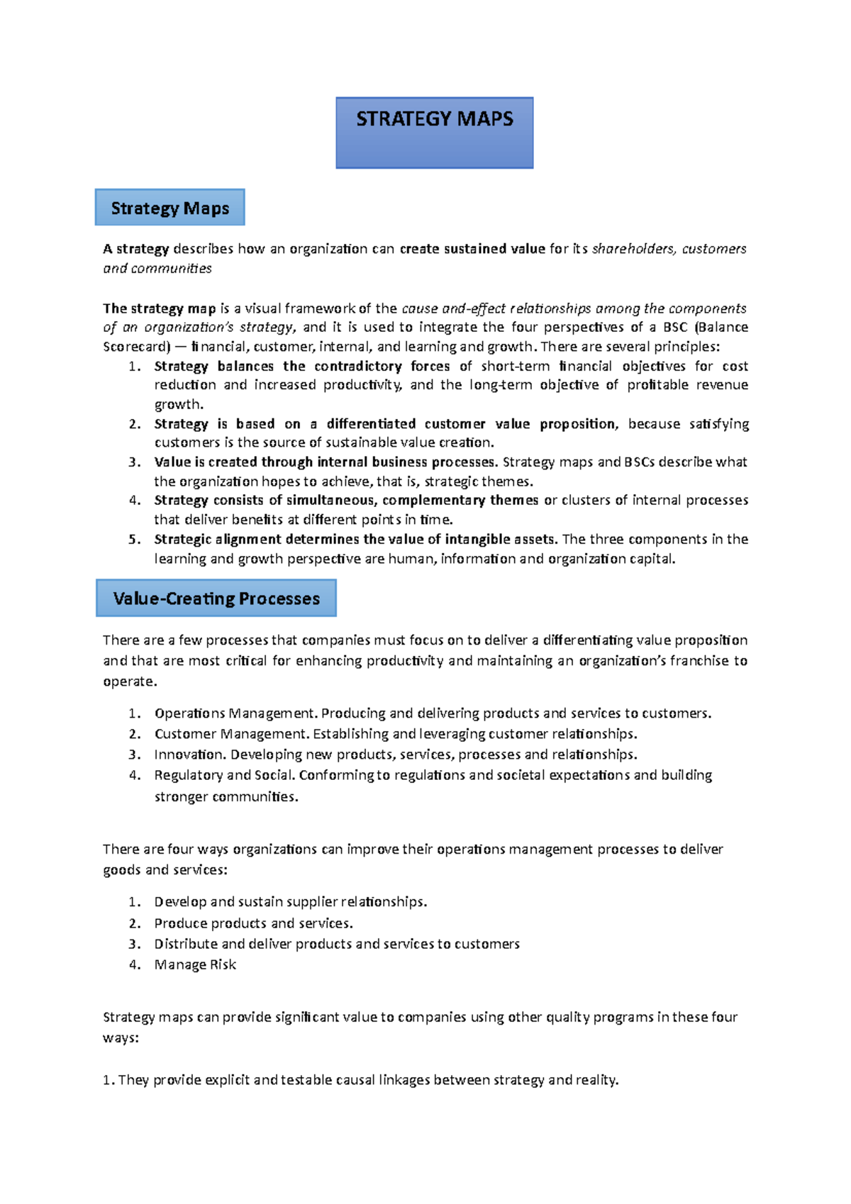 CH 2: Strategy Maps in Management Information Systems Analysis - Studocu