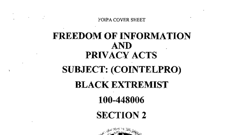 COUNTERINTELLIGENCE PROGRAM: BLACK NATIONALIST HATE GROUPS (COINTELPRO ...