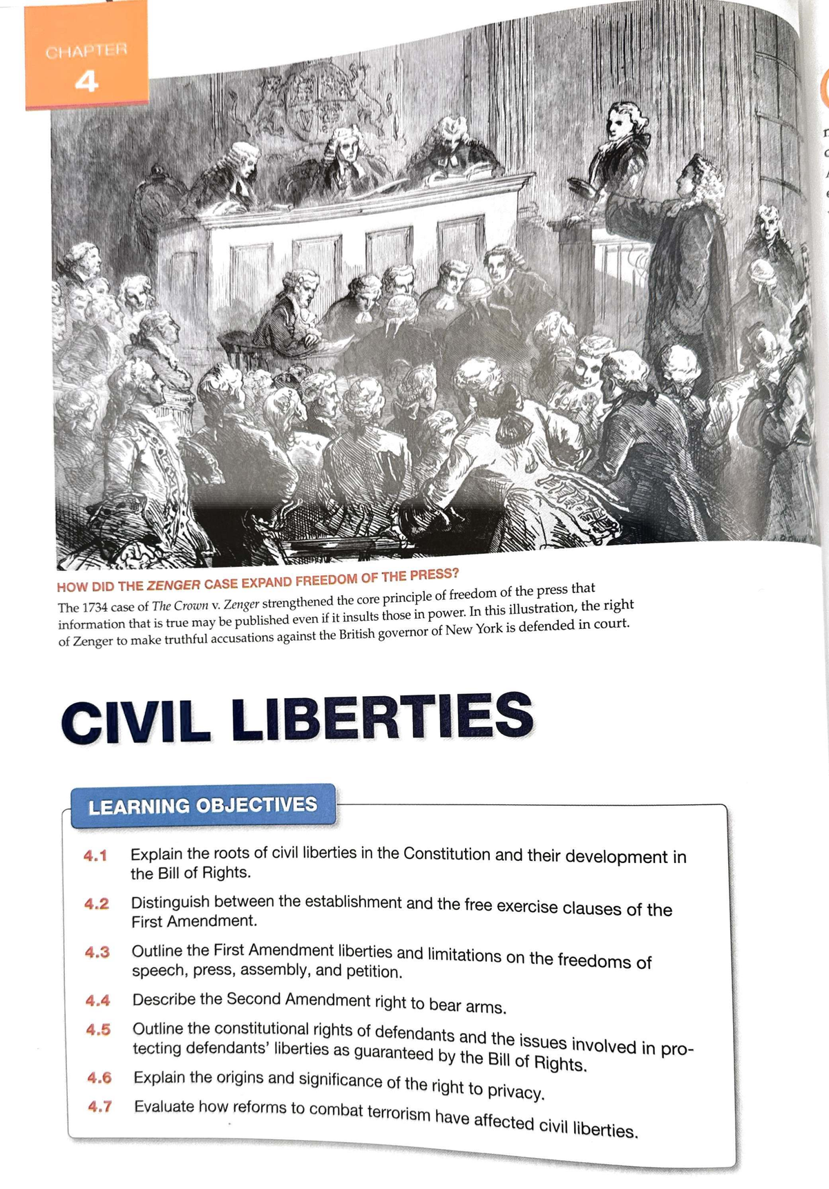 Chapter 4: Exploring Civil Liberties and the Zenger Case's Legacy - Studocu