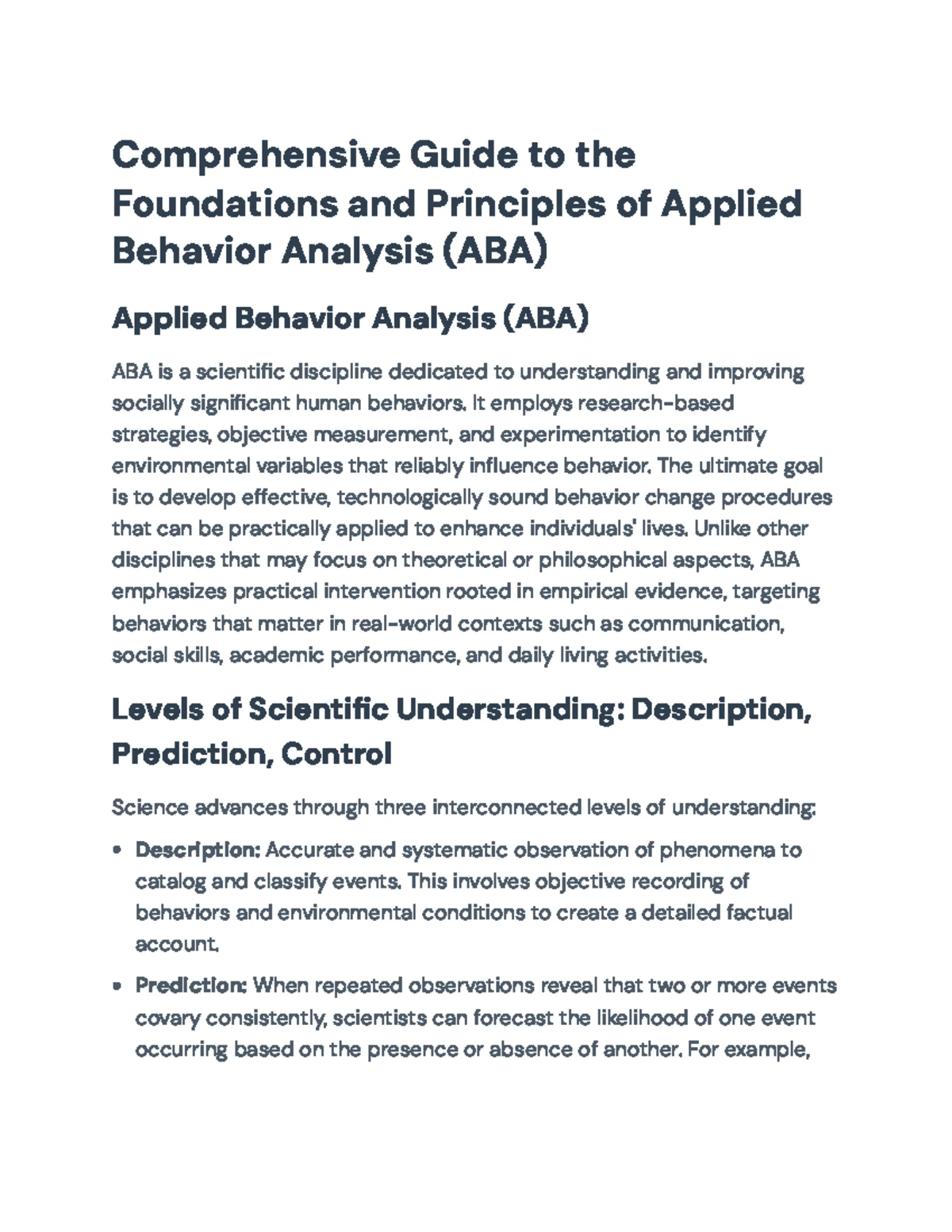 Applied Behavior Analysis: Foundations and Characteristics - ABA 101 ...