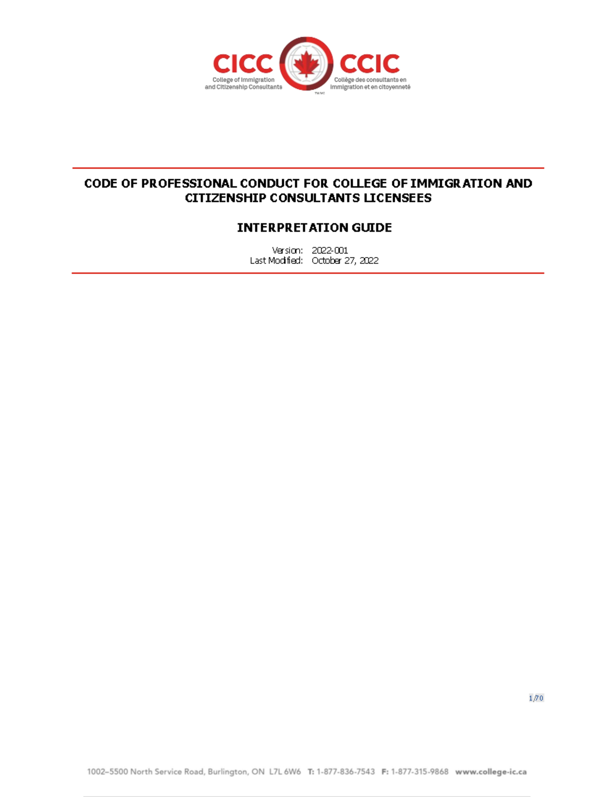 Code of Conduct Interpretation Guide - CODE OF PROFESSIONAL CONDUCT FOR ...