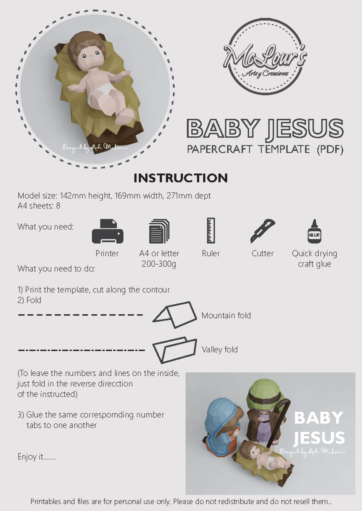 BA JESUS Designed Arte Papercraft Template Instructions (PDF) - Studocu