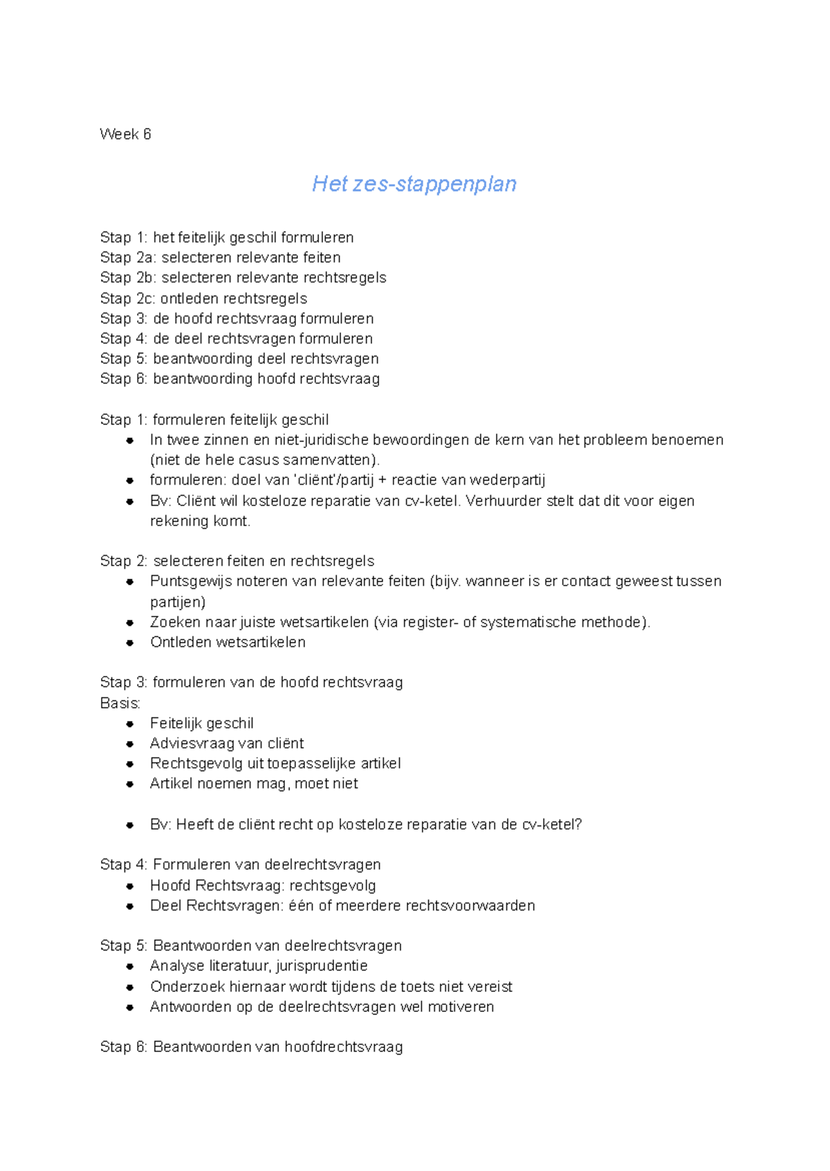 Casusoplossing: Volledig Stappenplan in 6 Fasen (Week 6) - Studeersnel