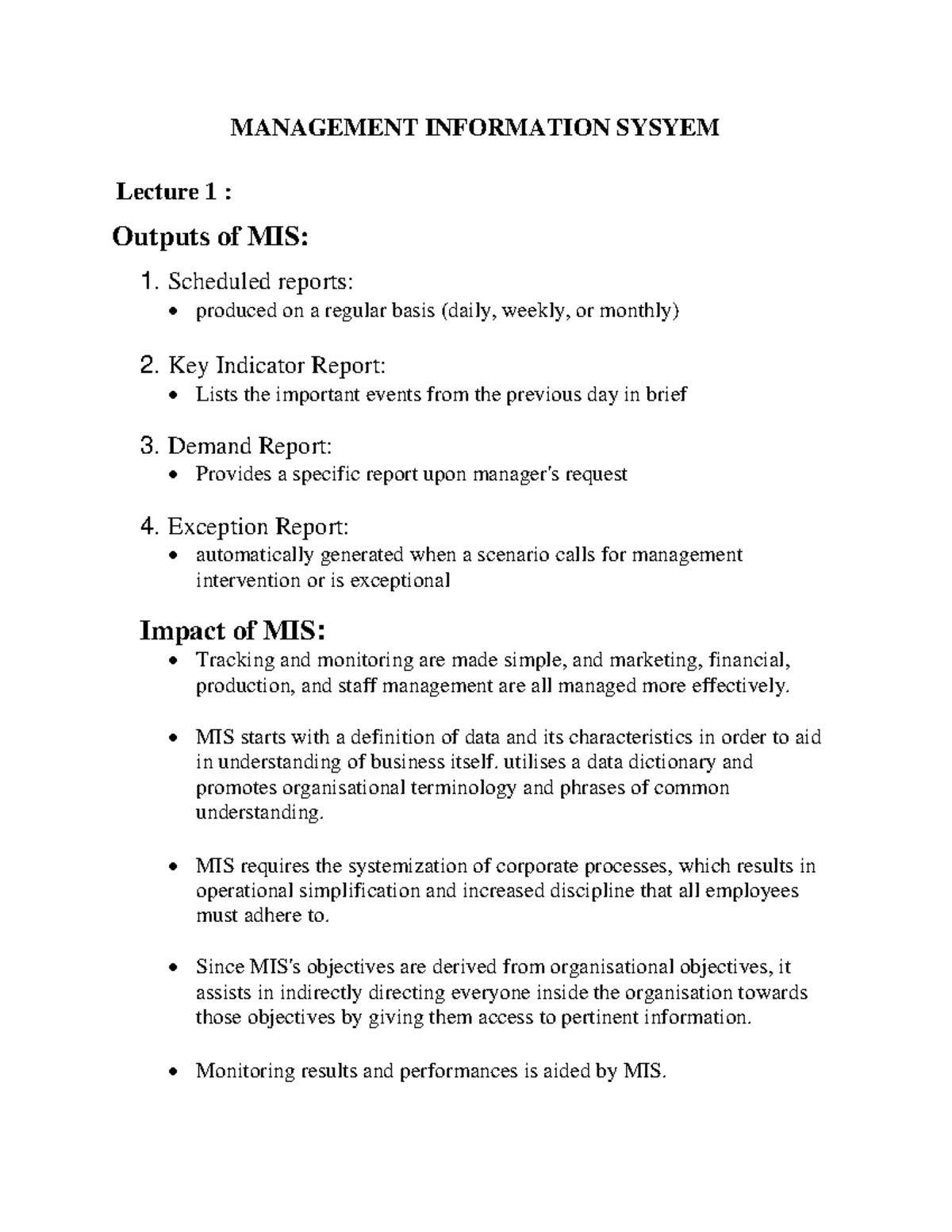 Management information system 3 - MANAGEMENT INFORMATION SYSYEM Lecture ...