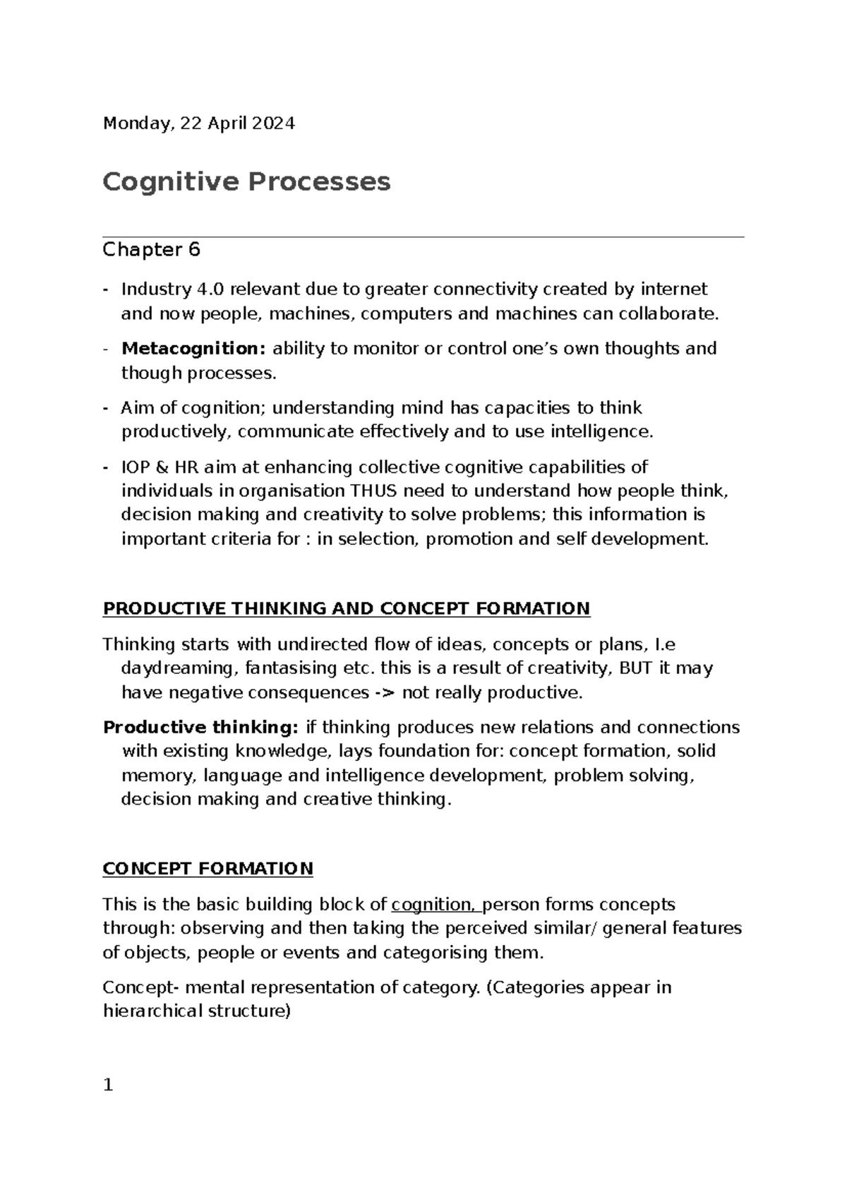 Comprehensive Guide to Work Psychology: Cognitive Processes ...