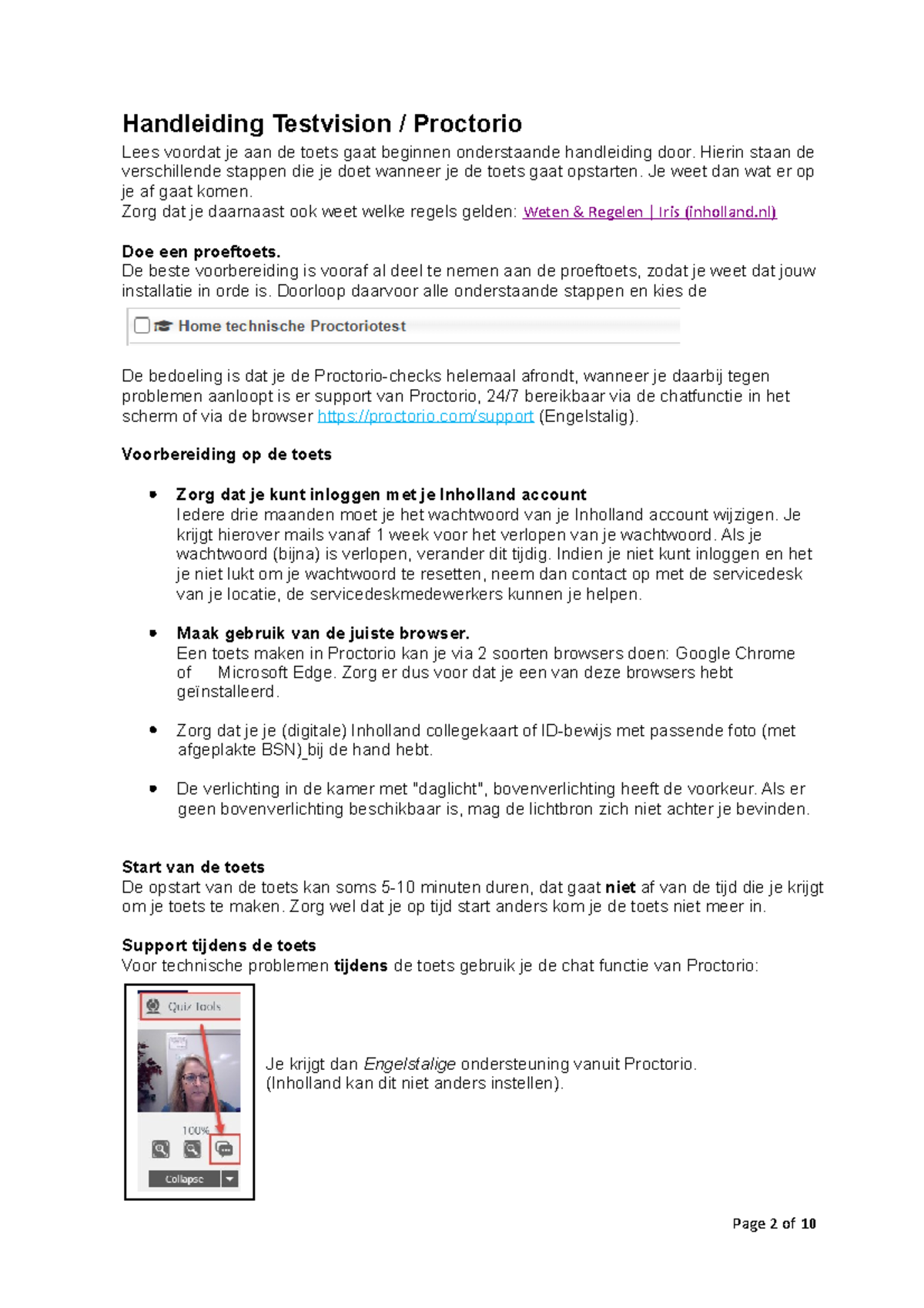 Handleiding voor Testvision & Proctorio Toets BFL - Studeersnel