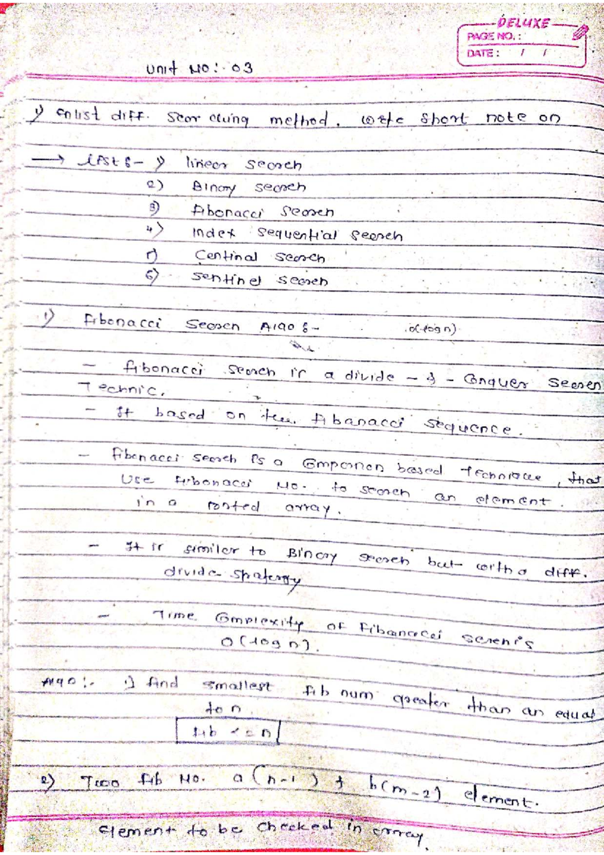 FDS 3-6: Comprehensive Notes on Searching Algorithms and Linked Lists ...
