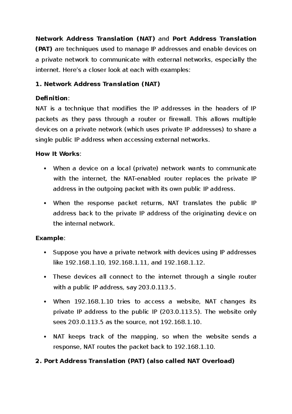 NAT-PAT - VERY INFORMATIVE - Network Address Translation (NAT) and Port ...