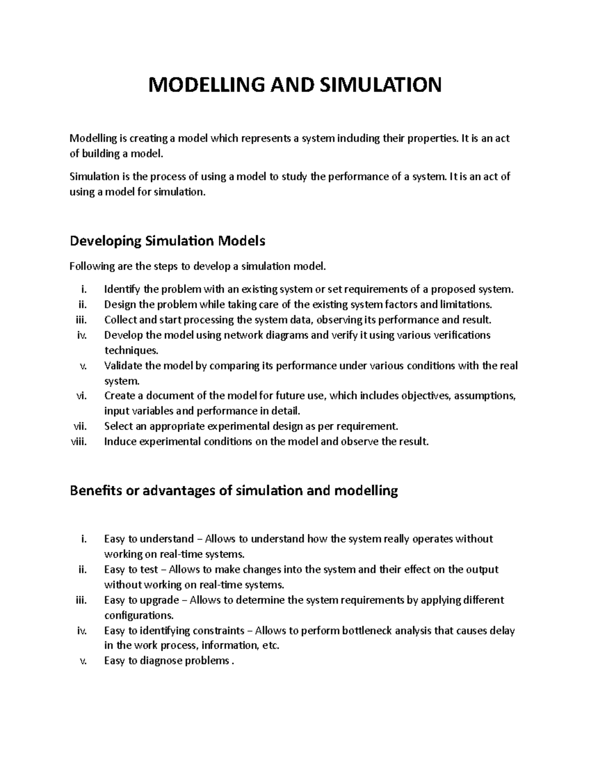 Modelling AND Simulation - MODELLING AND SIMULATION Modelling is ...