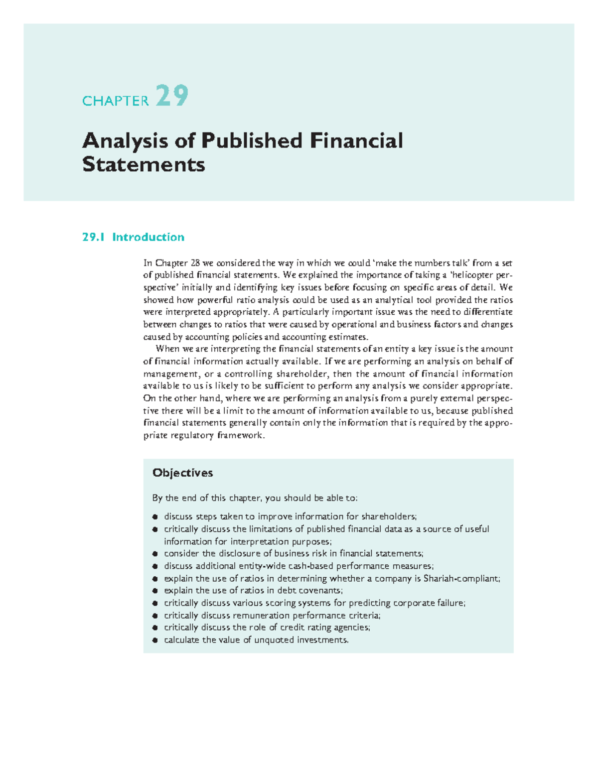 Financial Accounting and Reporting (152) - CHAPTER 29 Analysis of ...