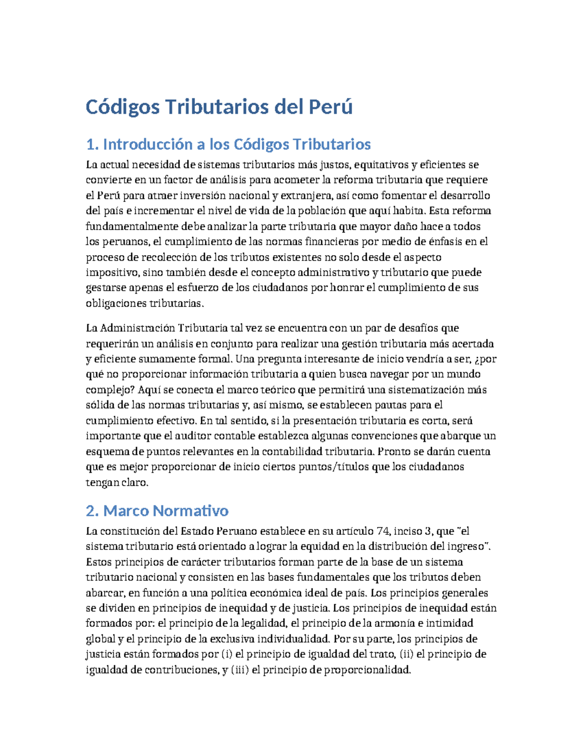 Códigos Tributarios del Perú - Introducción a los Códigos Tributarios ...