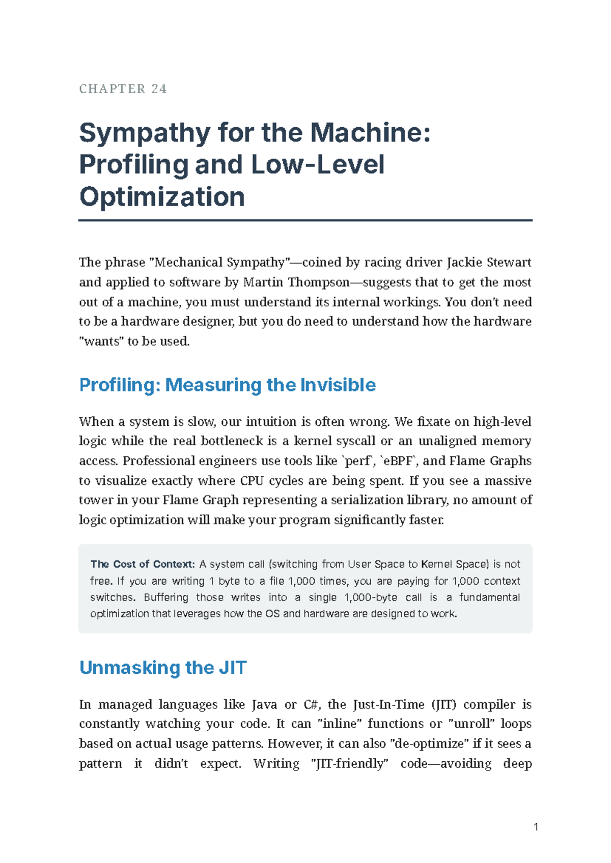 CHAPTER 24 Sympathy for the Machine: Profiling & Optimization - Studocu