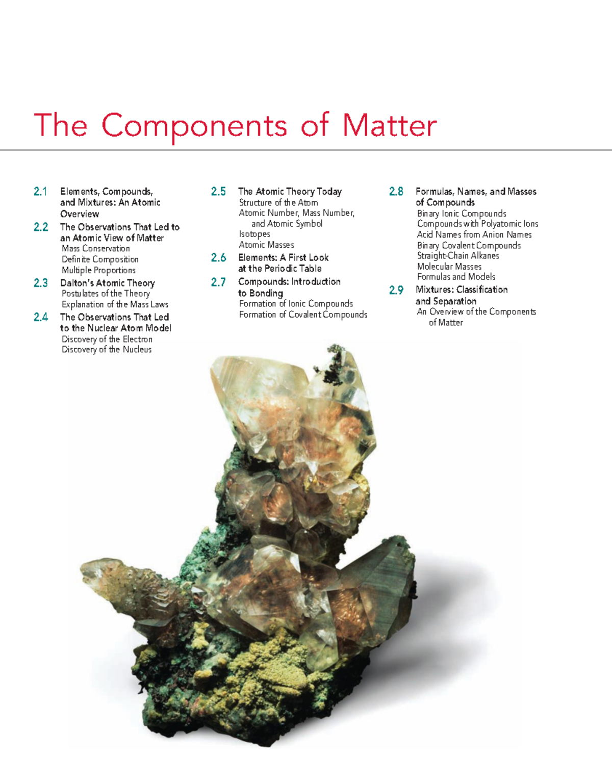 2.1 Elements, Compounds, and Mixtures: An Atomic Overview (CHEM 101 ...