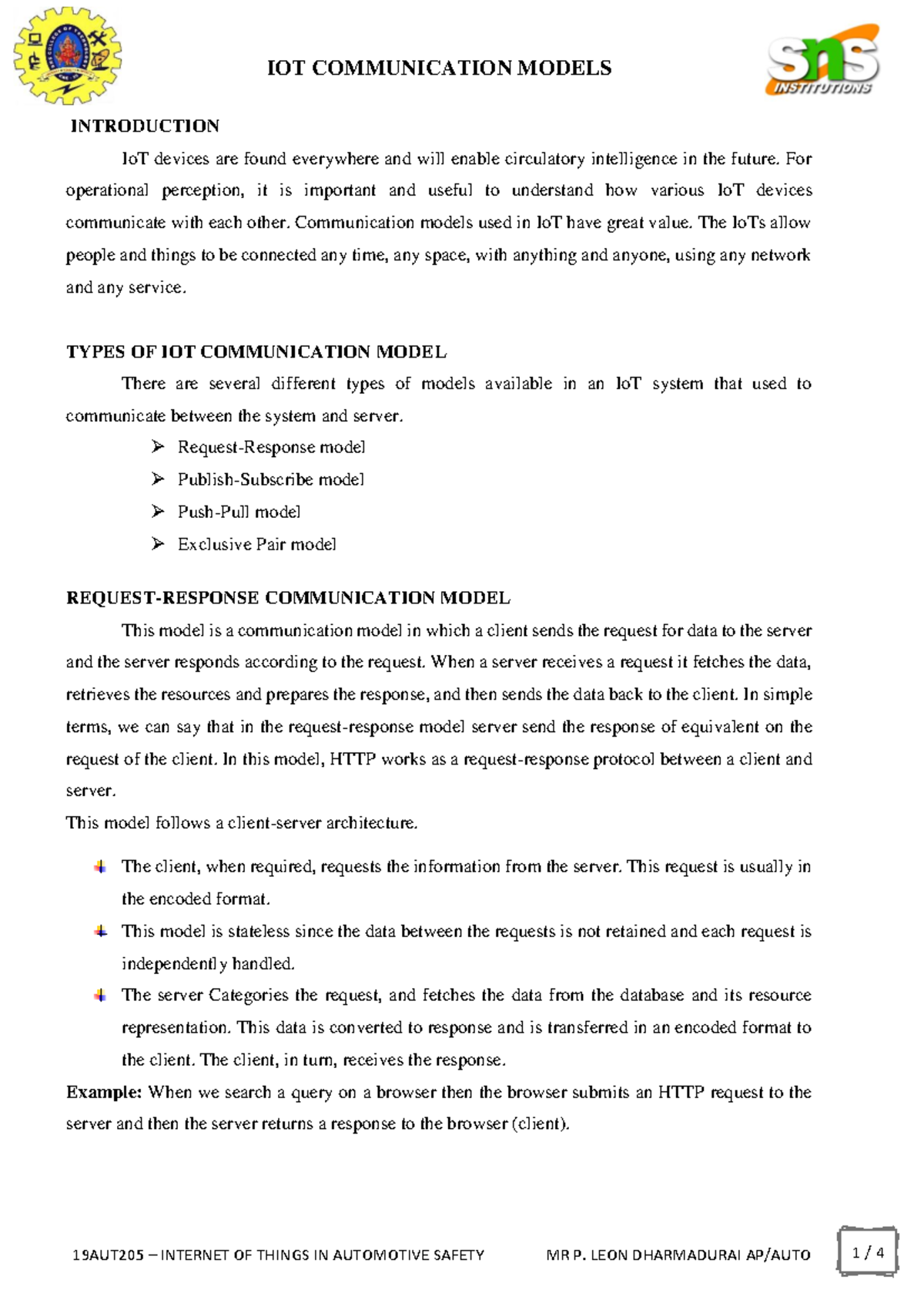 1710350183 - IoT Communication Models Overview and Details - Studocu