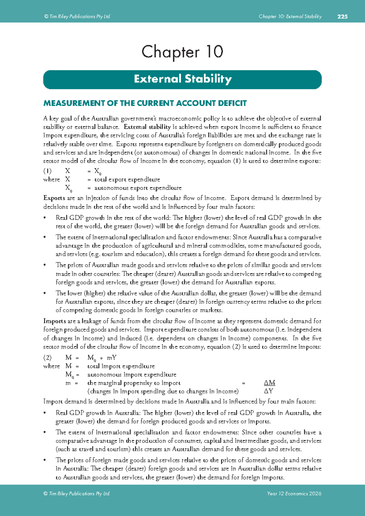 2026 Y12 Economics Chapter 10: External Stability Analysis - Studocu