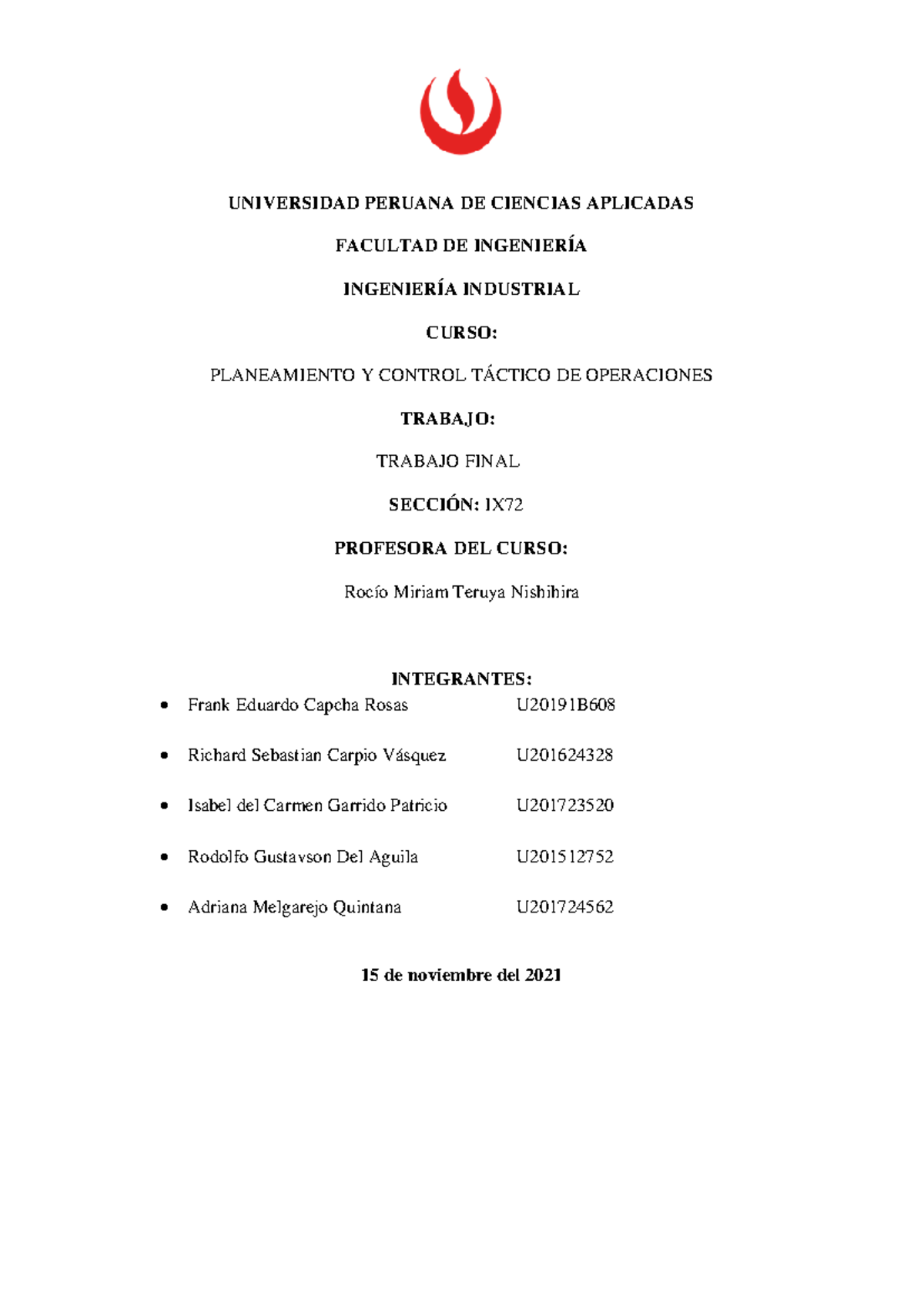 Trabajo Final - Planeamiento y Control Táctico de Operaciones - Grupo 2 ...