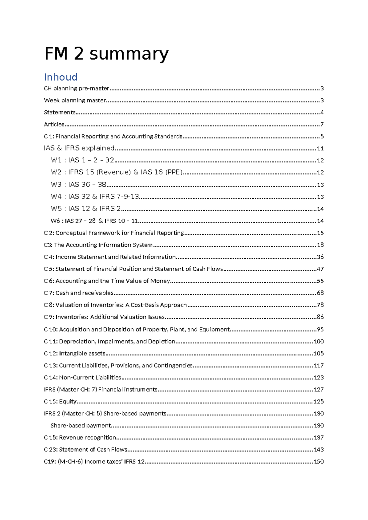 FM 2 Summary: Key Concepts in Financial Reporting and Accounting ...