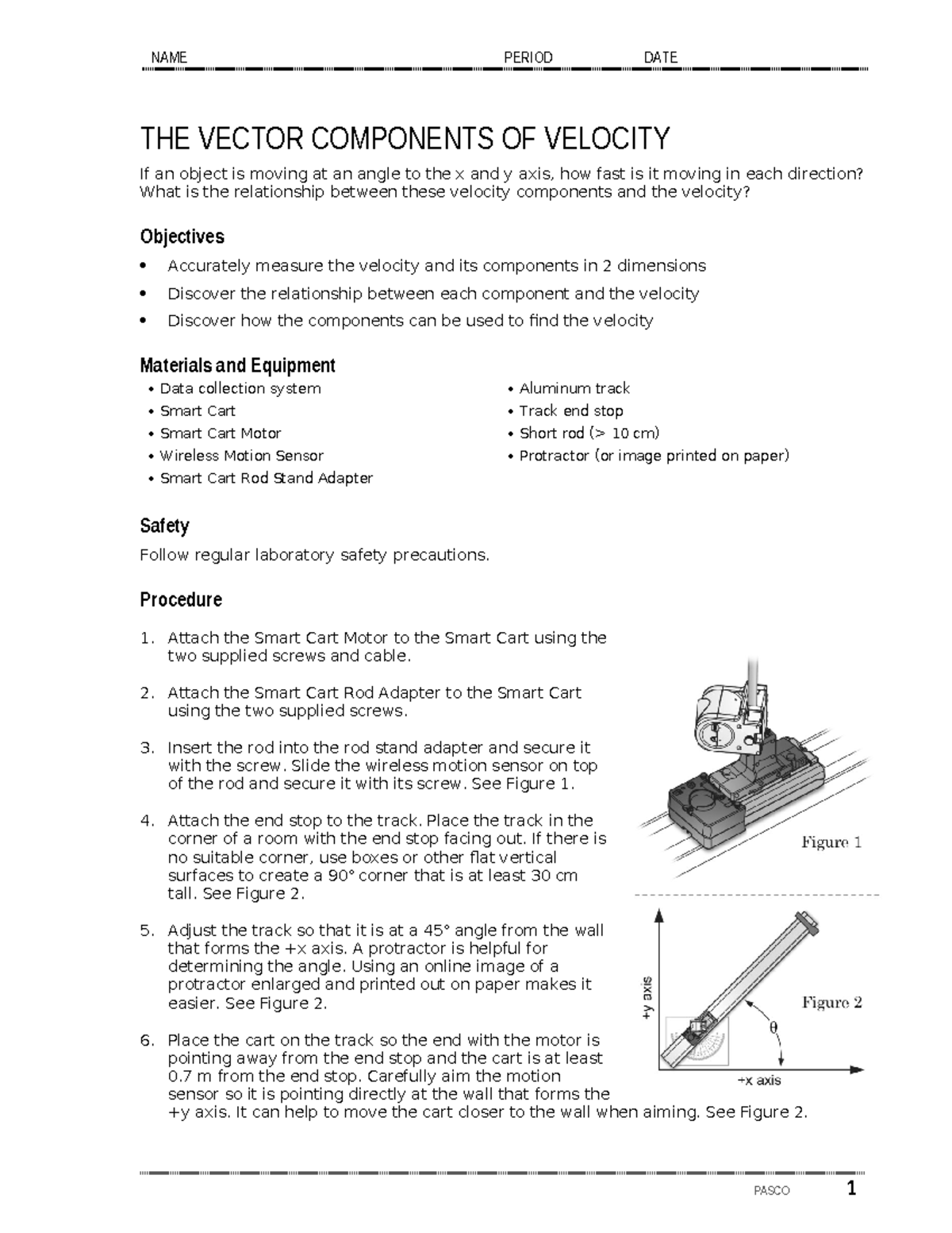 Vector Components of Velocity S - NAME PERIOD DATE THE VECTOR ...