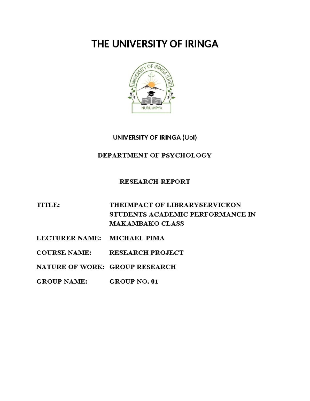 The Impact of Library Services on Academic Performance (DCP-36027 ...